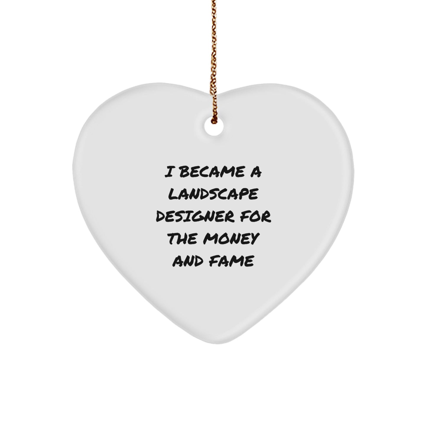 Funny Landscape Designer Gifts from Friends, Heart Ornament for Men Women Coworkers Family, Christmas Unique Decorations - Image 1