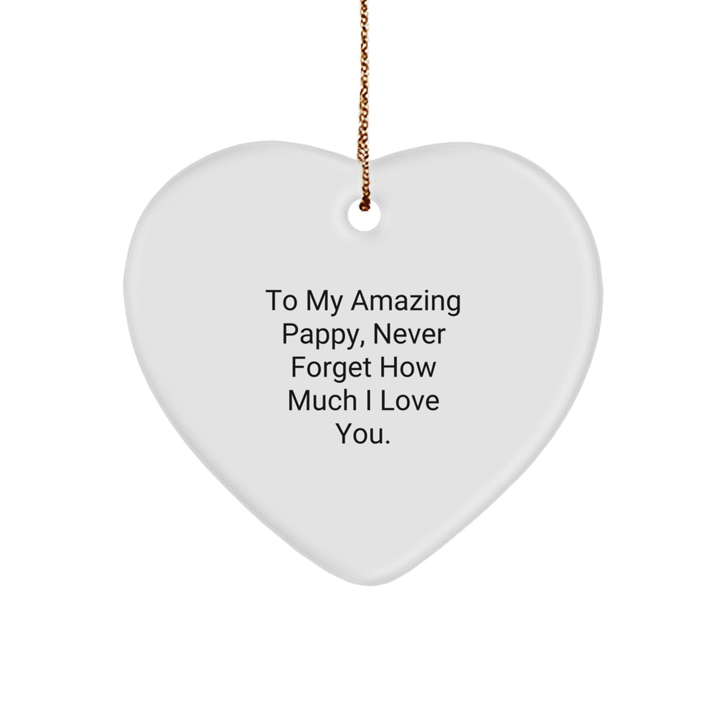 Funny Pappy Love Heart Ornament Gifts from Family for Christmas Unique Decorations - Image 1