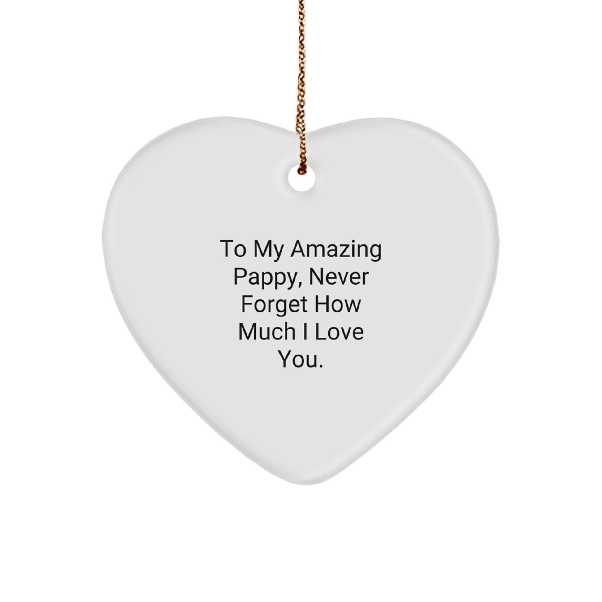 Funny Pappy Love Heart Ornament Gifts from Family for Christmas Unique Decorations - Image 1