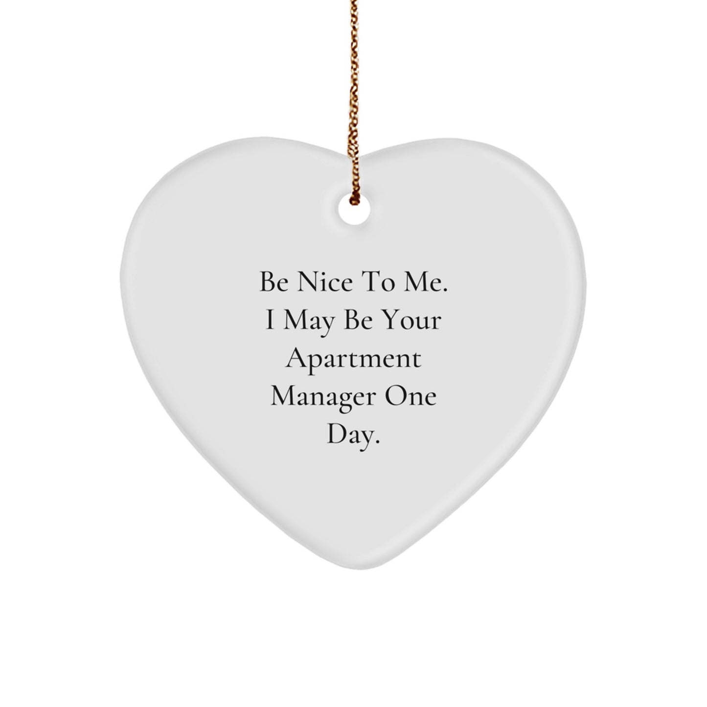 Funny Heart Ornament for Apartment Manager Gifts from Family Members - Inspirational Holiday Decorations for Christmas Unique Presents - Image 1