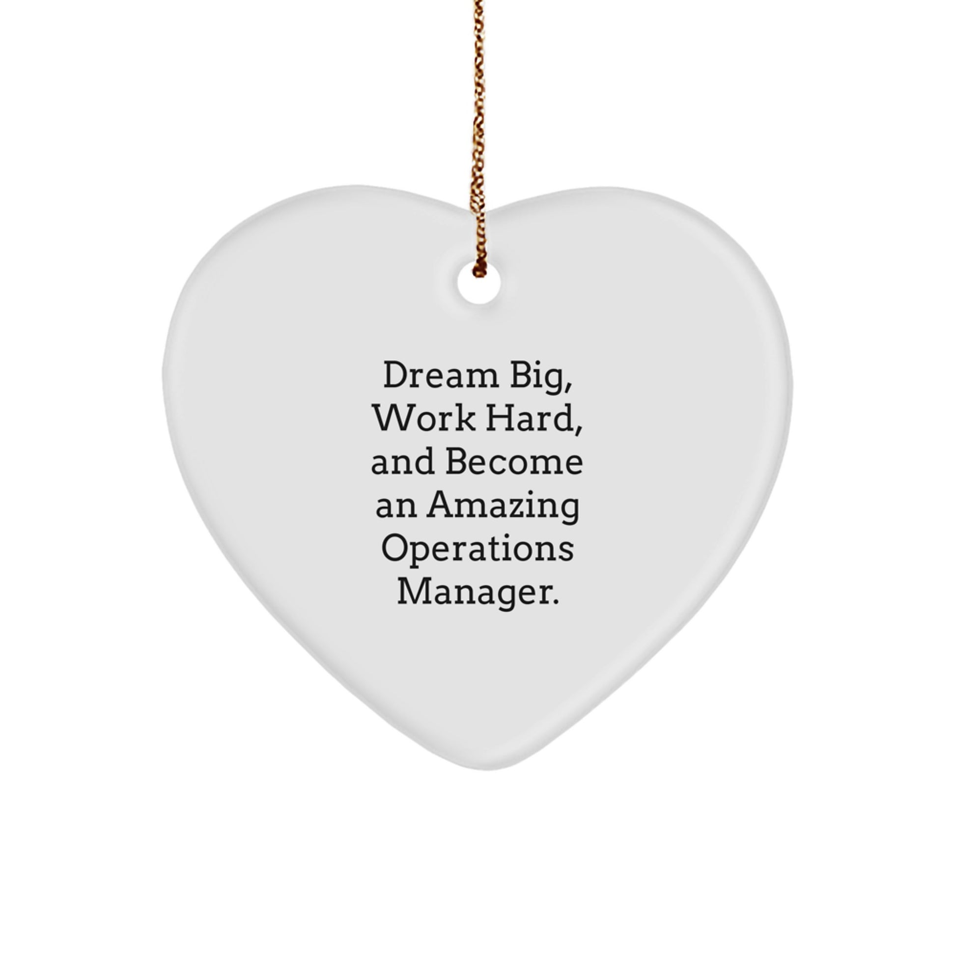 Gifts from Men for Operations Manager - Christmas Unique Inspirational Heart Ornament - Dream Big Work Hard Quote - Image 1