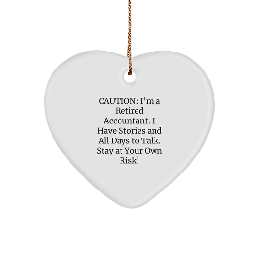 Funny Retired Accountant Heart Ornament Gifts for Accountant Men Women Friends Coworkers Family - Christmas Unique Gifts from Friends to Family - Image 1