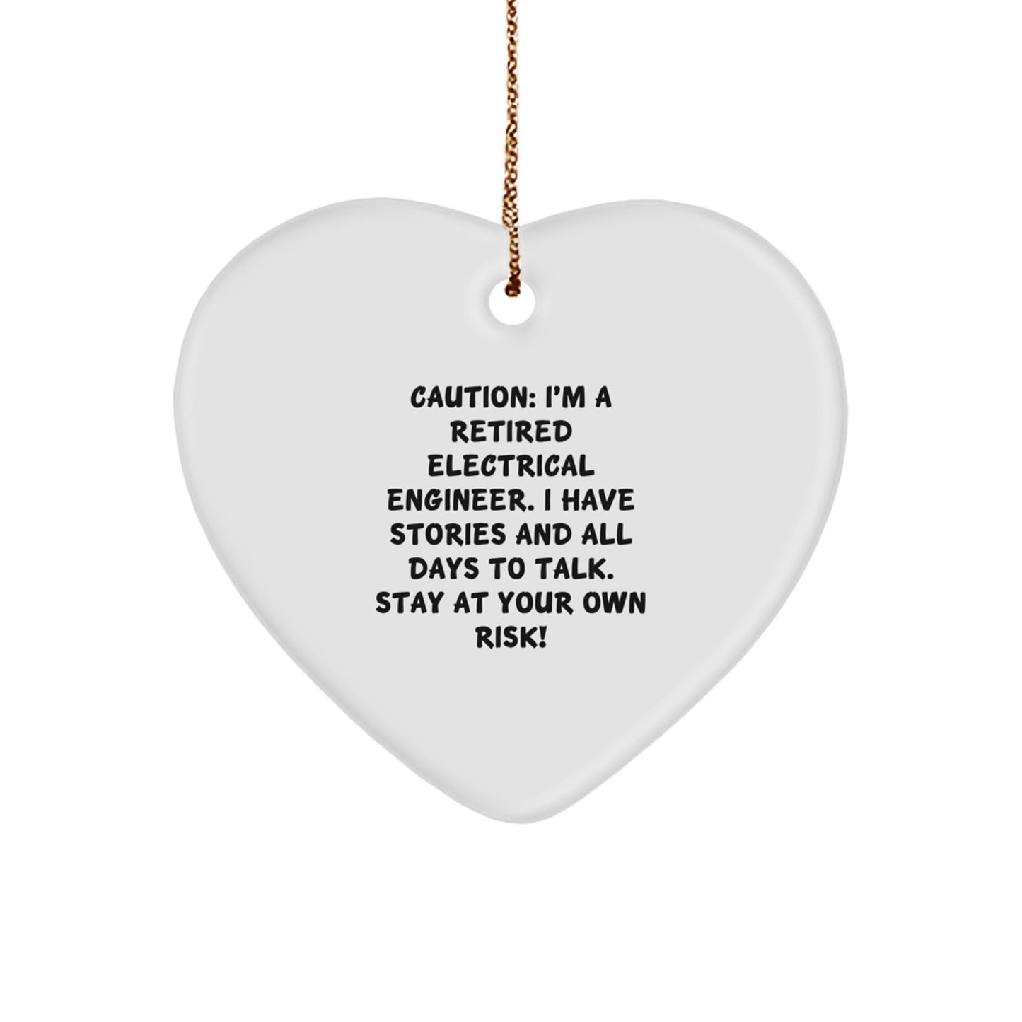 Funny Electrical Engineer Heart Ornament Gift from Men to Electrical Engineer Friends on Christmas Unique Gifts - Image 1