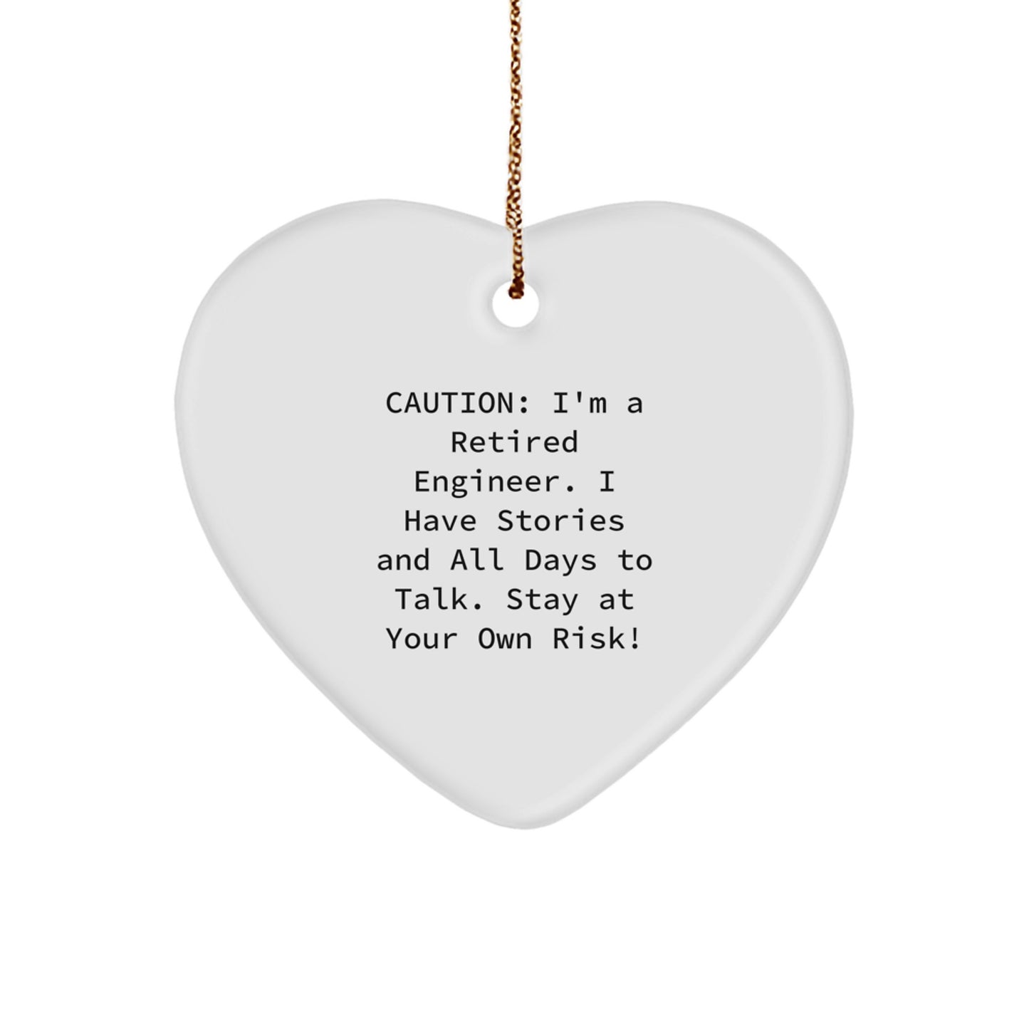 Funny Engineer Heart Ornament Gifts from Men to Gifts for Engineer Friends, Christmas Unique Gifts for Engineer - Image 1