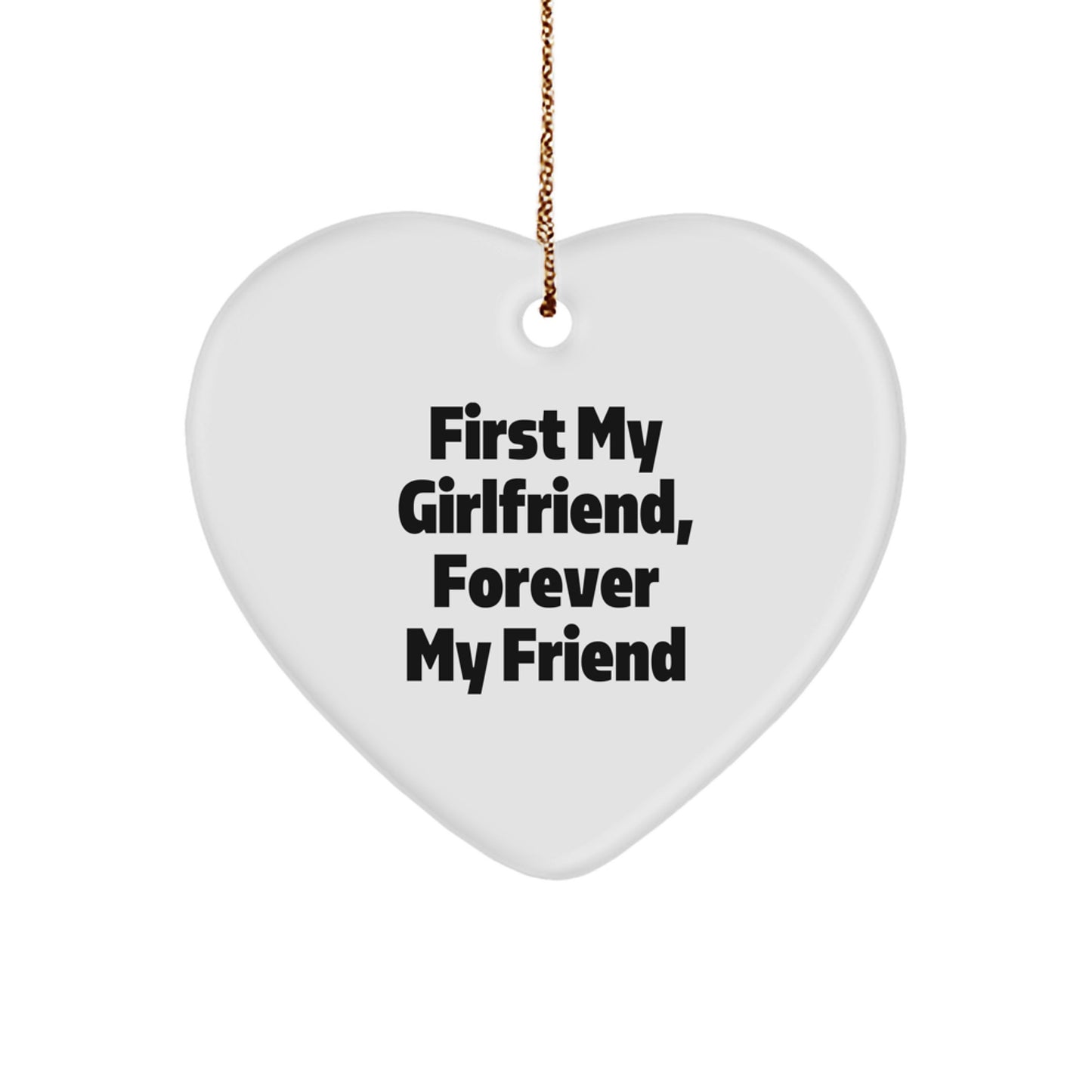 Gifts from Men for Sweetheart - Cute Heart Ornament with Funny Quote 'First My Sweetheart, Forever My Friend' - Unique Christmas Unique Gifts for Her - Image 1