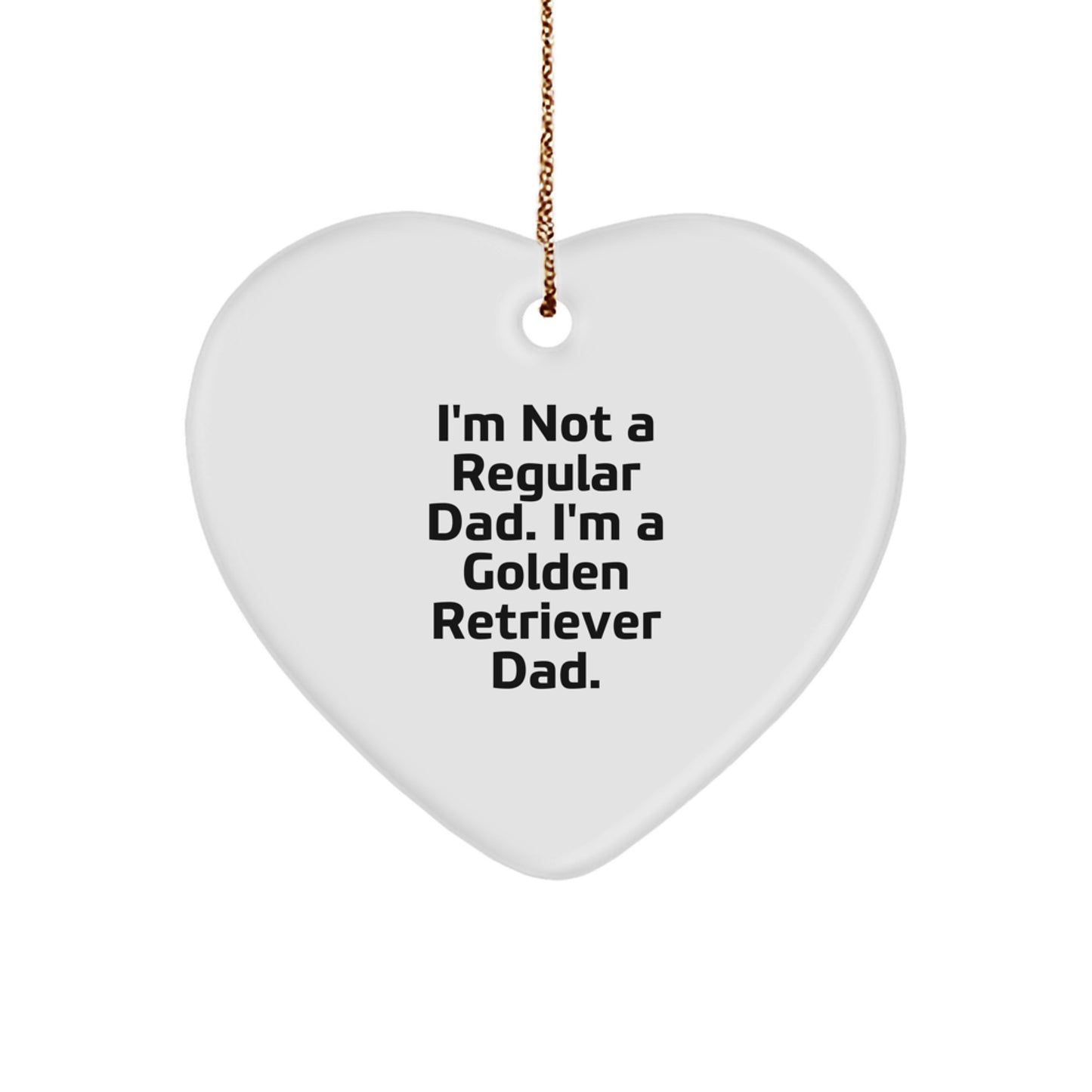Funny Golden Retriever Dad Gifts from Men to Golden Retriever Dog Owners - Heart Ornament for Christmas Unique Gifts - Image 1