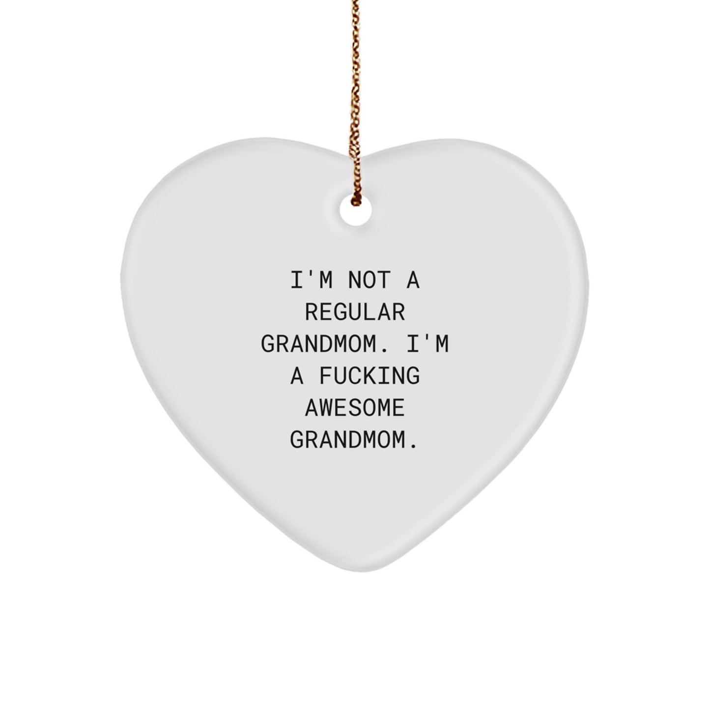 Funny Grandmom Heart Ornament Gifts from Family, Perfect for Grandmom's Christmas Unique Gifts - Image 1