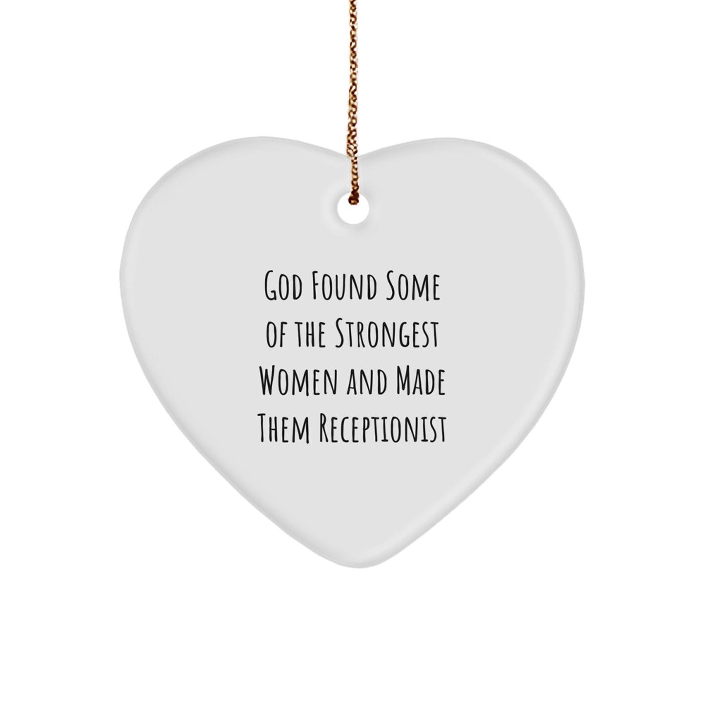 Funny Receptionist Heart Ornament Gifts from Men, Women, Coworkers, Family to Receptionist, Women, Coworkers, Friends for Christmas Unique Gifts - Image 1