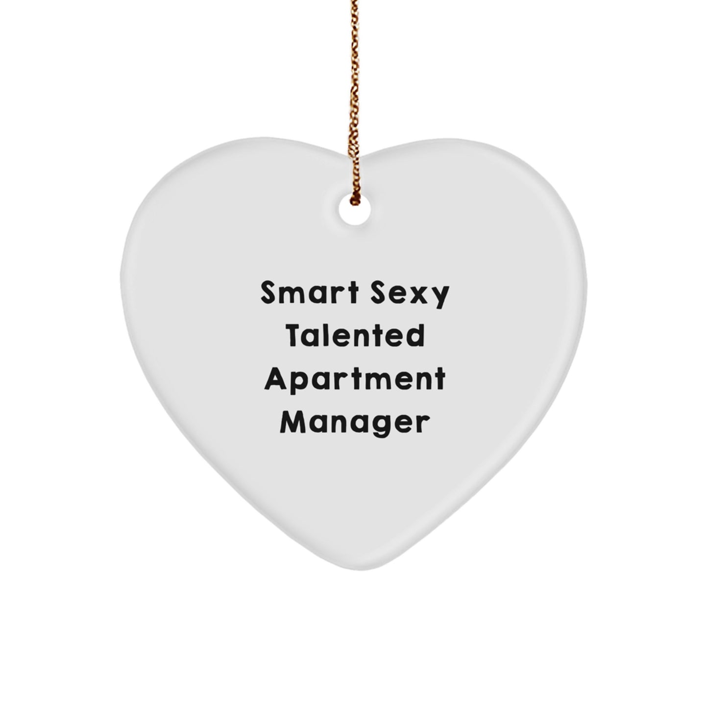 Funny Heart Ornament Gifts from Coworkers to Smart Sexy Talented Apartment Manager, Unique Christmas Unique Gifts for Friends or Family - Image 1