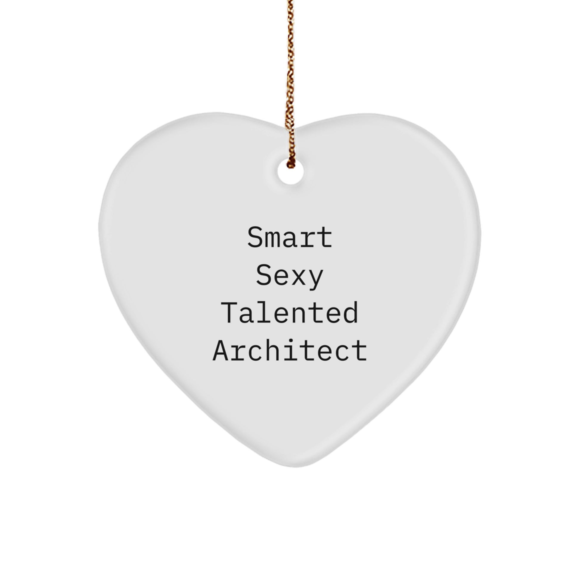 Gifts from Men for Smart Sexy Talented Architect Christmas Heart Ornament, Funny Quote - Image 1
