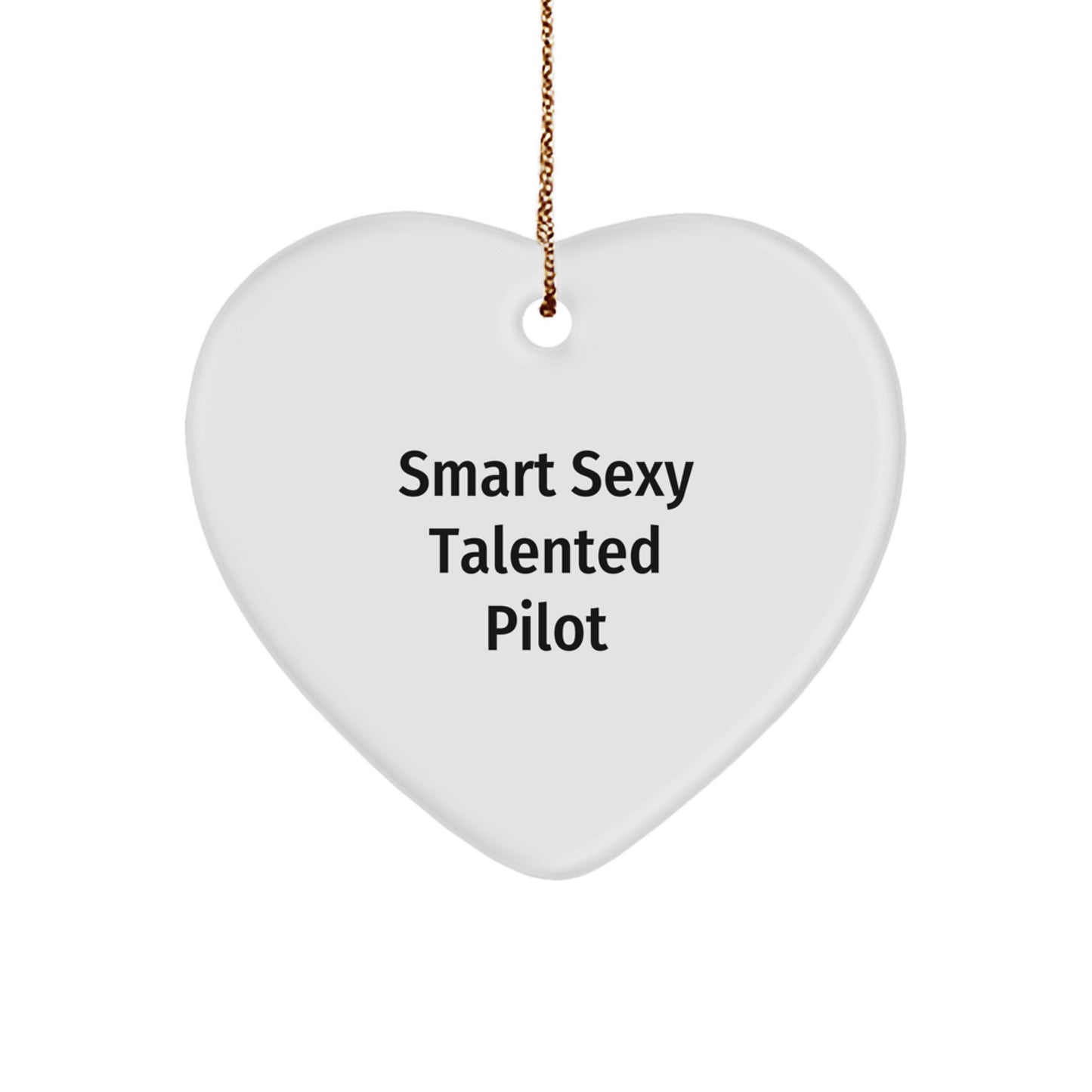 Pilot Gifts from Friends - Smart Sexy Talented Pilot Inspired Heart Ornament for Christmas Unique Gifts - Image 1