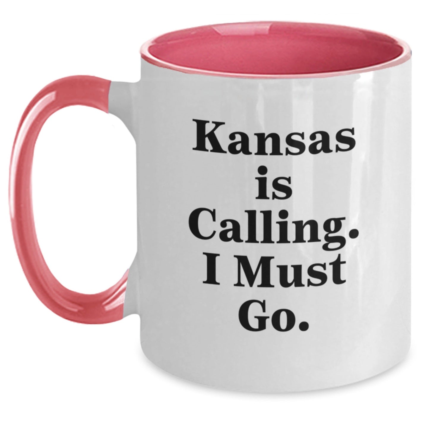 Kansas Calls, Funny Two Tone Coffee Mugs Gifts from Friends to Kansas, Inspirational Graduation Unique Gifts - Victory Thru Vision