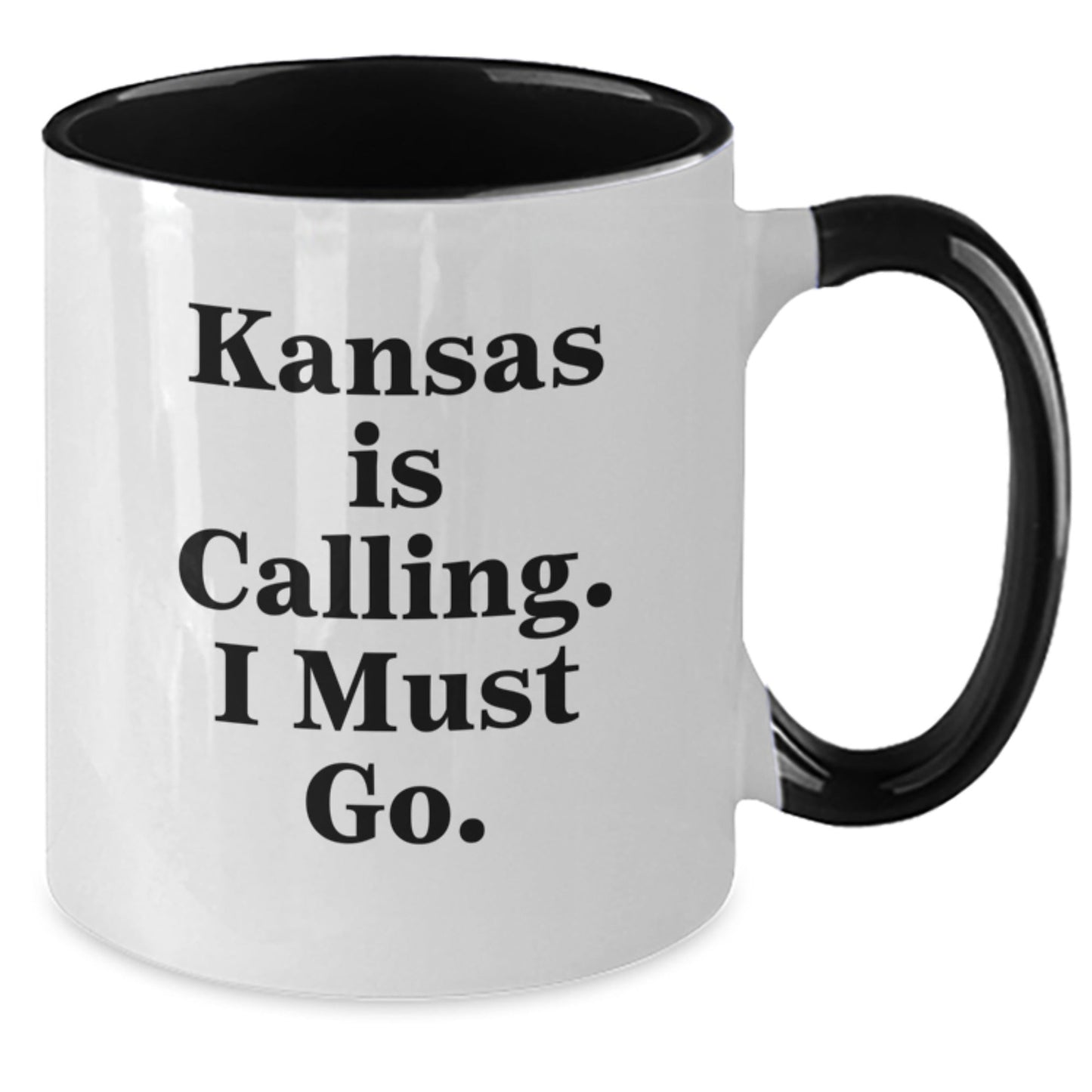 Kansas Calls, Funny Two Tone Coffee Mugs Gifts from Friends to Kansas, Inspirational Graduation Unique Gifts - Victory Thru Vision
