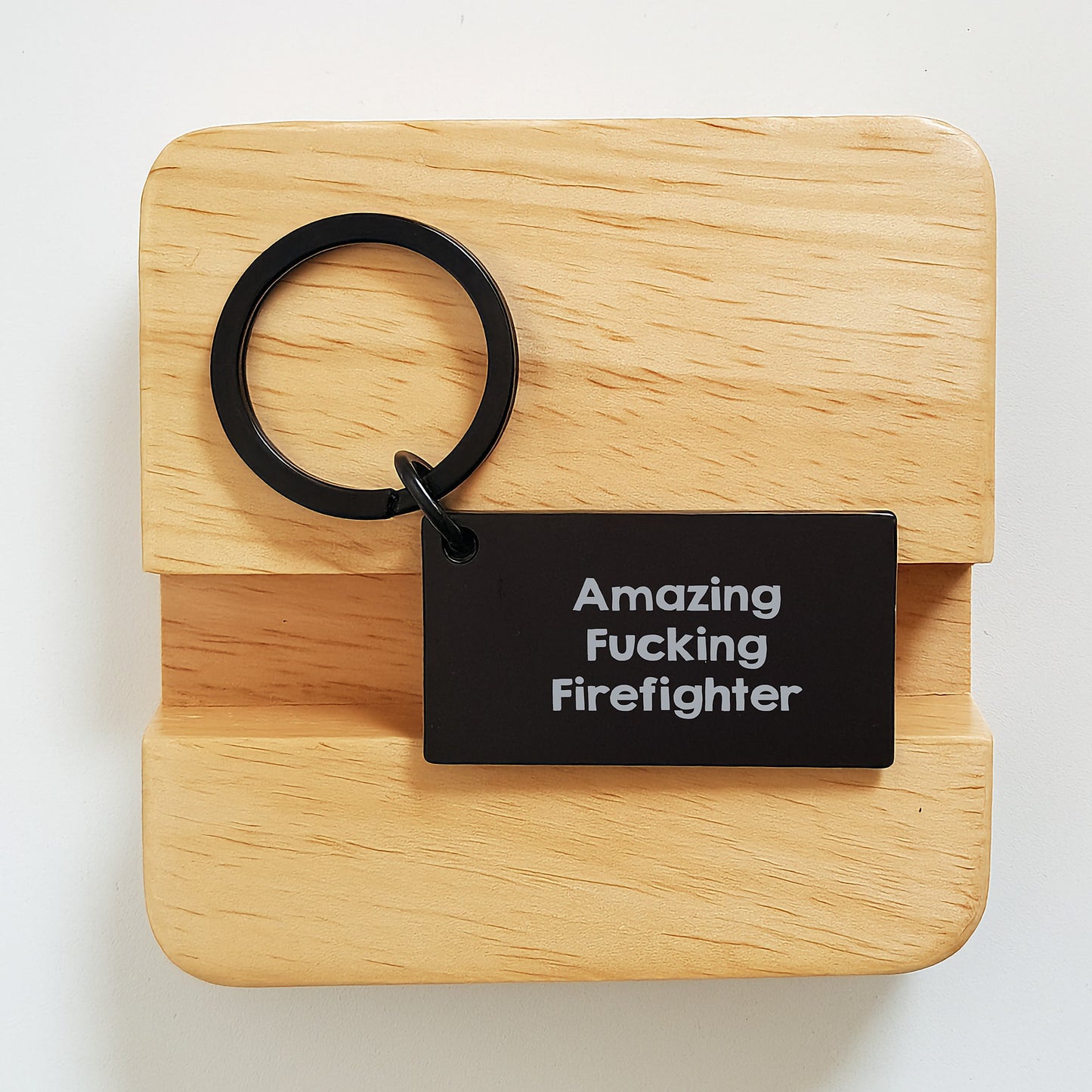 Funny Firefighter Gifts for Men Keychain, Stainless Steel Keychain with Inspirational Quote Amazing F--king Firefighter, Christmas Unique Firefighter Gift for Firefighter Friends - Image 2