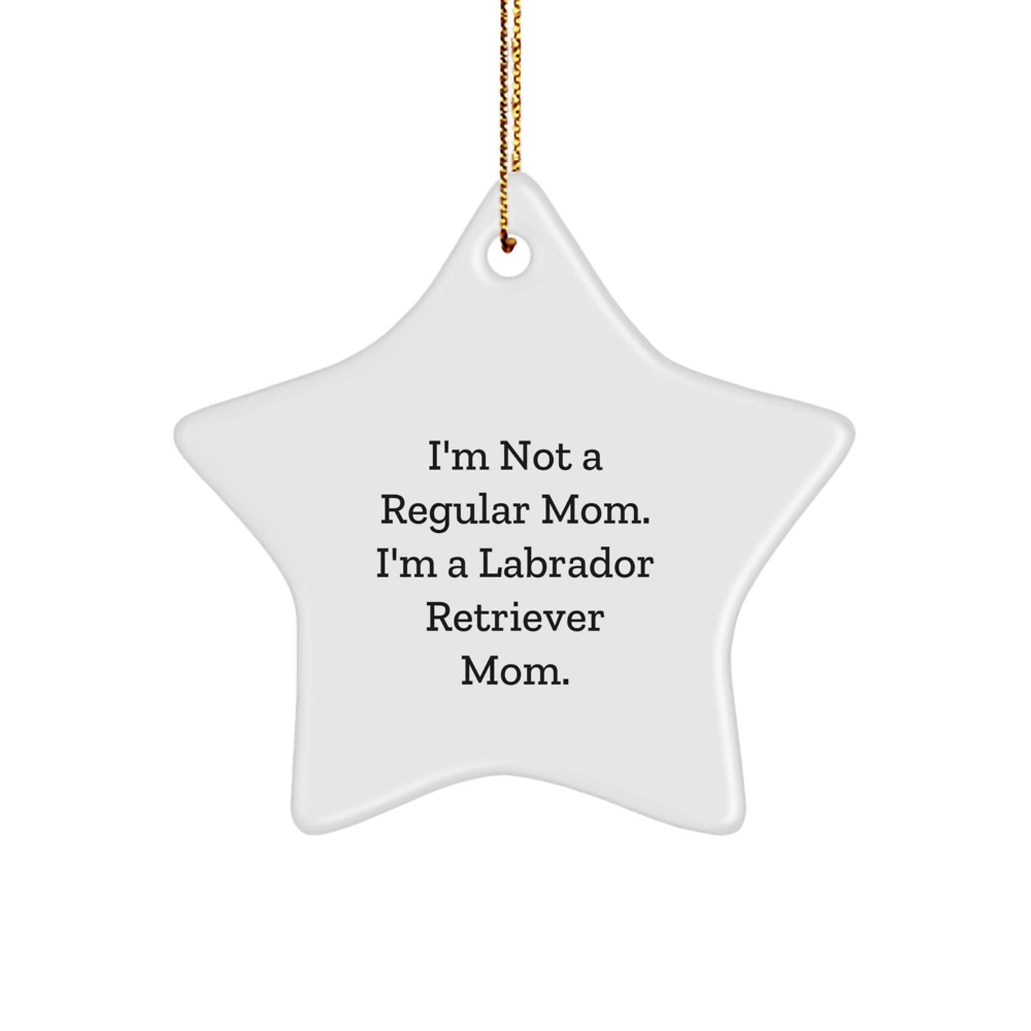 Labrador Retriever Dog Mom Gifts for Friends from - Funny Star Ornament, White, 3.25" tall, Perfect for Christmas Unique Gifts - Victory Thru Vision