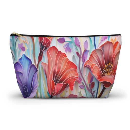 Lily Flowers Accessory Pouch, Floral Accessory Pouch, Makeup Bag, Cosmetic Case, Zippered Pouch, Gift for Her - Victory Thru Vision