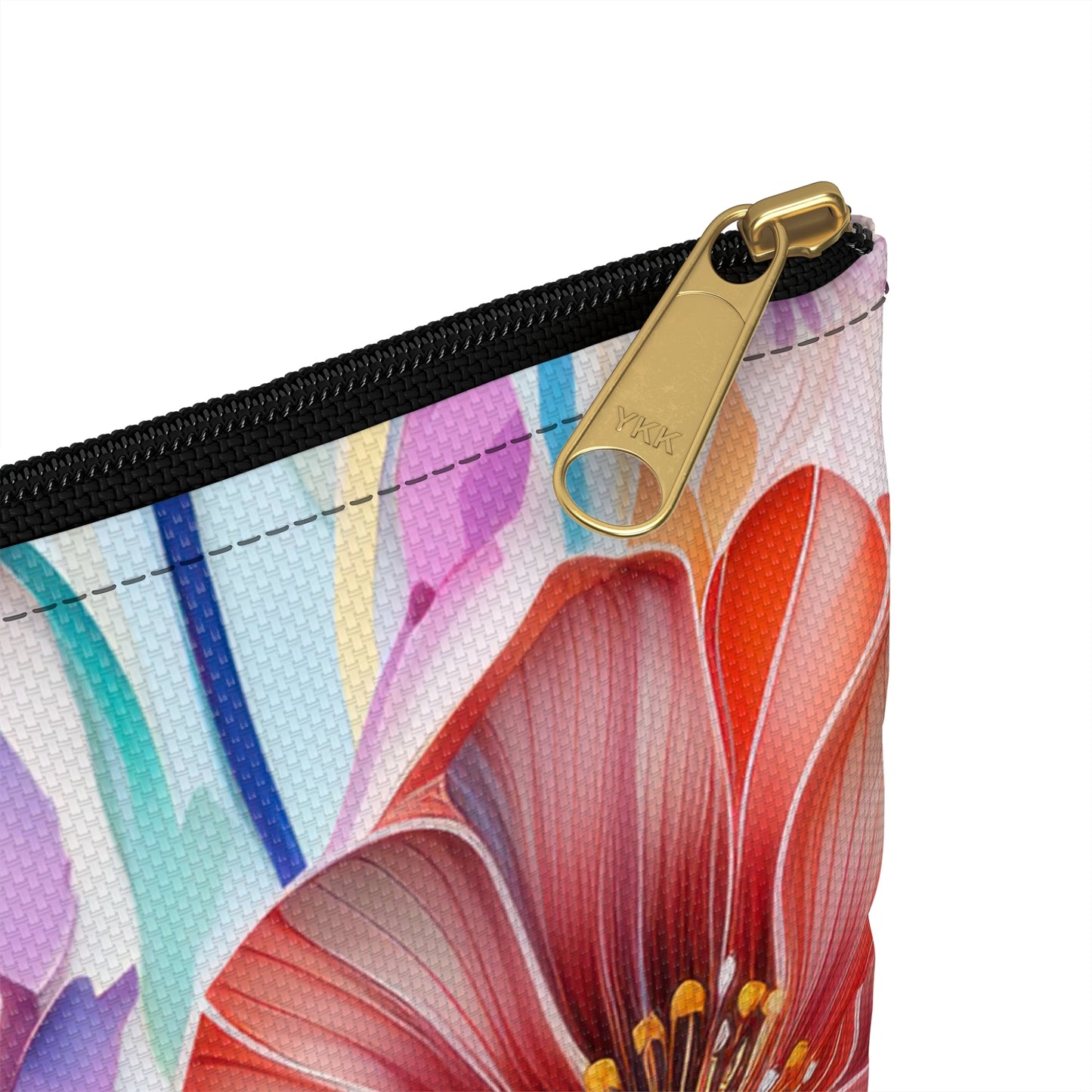 Lily Flowers Accessory Pouch, Floral Makeup Bag, Botanical Zipper Pouch, Garden Lover Toiletry Bag, Flower Print Travel - Victory Thru Vision
