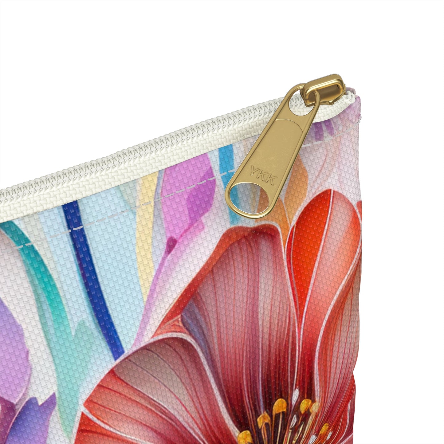 Lily Flowers Accessory Pouch, Floral Makeup Bag, Botanical Zipper Pouch, Garden Lover Toiletry Bag, Flower Print Travel - Victory Thru Vision