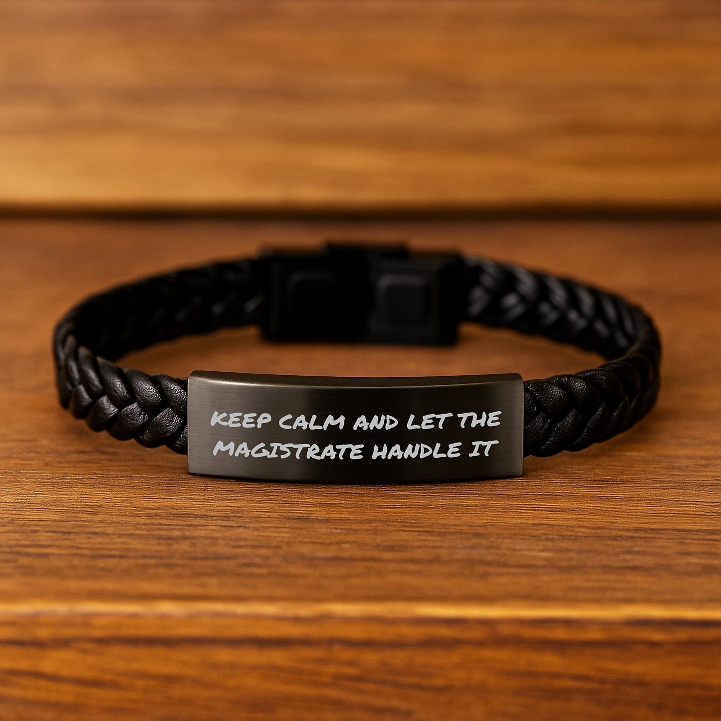 Magistrate Inspired Interlaced Leather Bracelet, Funny Quote Gifts from Family to Magistrate, Unique Graduation Gifts for Men or Women - Victory Thru Vision