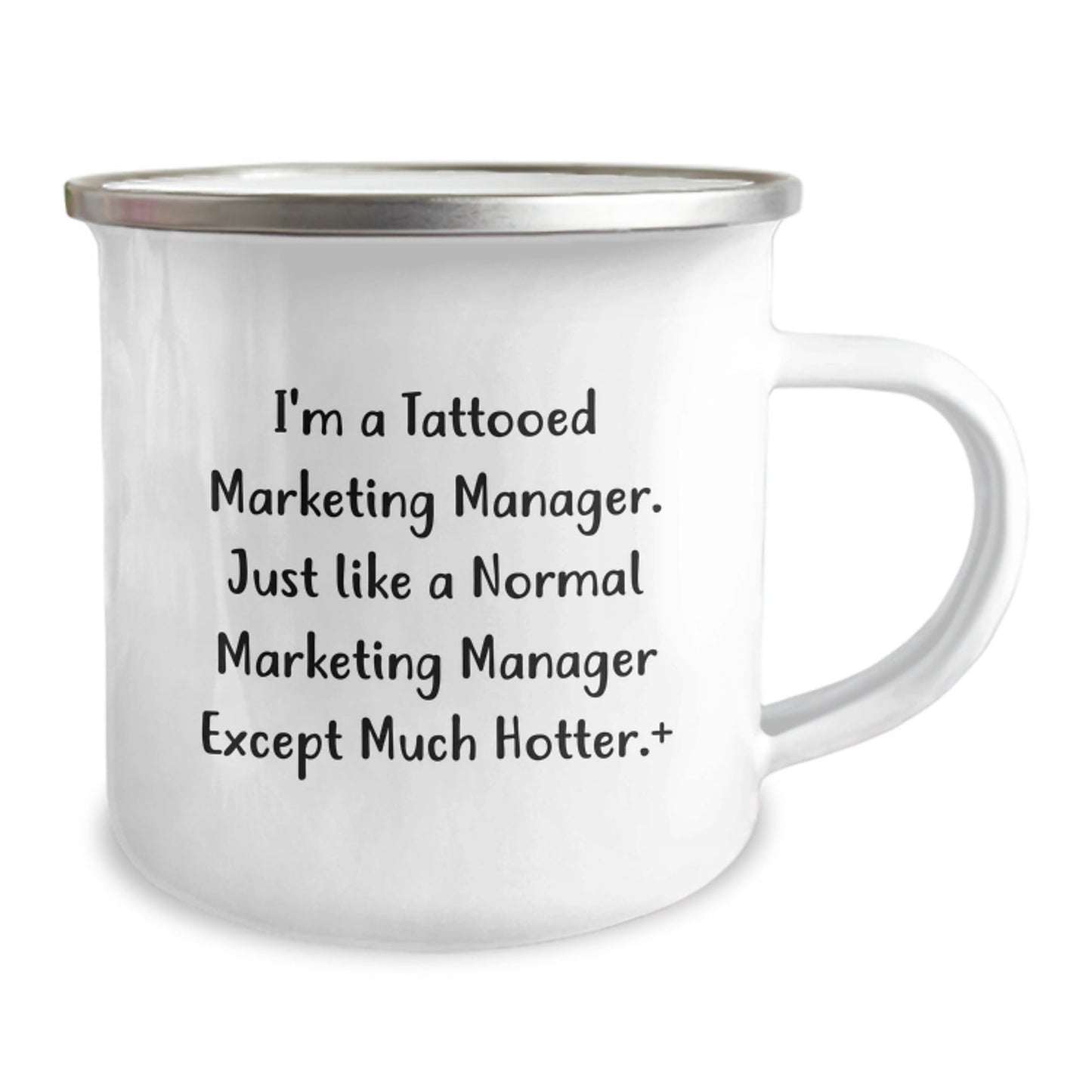 Marketing Manager Camping Mug, Funny Quote Gifts from Friends, 'I'm A Tattooed Marketing Manager' Graduation Unique Gifts for Marketing Manager Men - Victory Thru Vision
