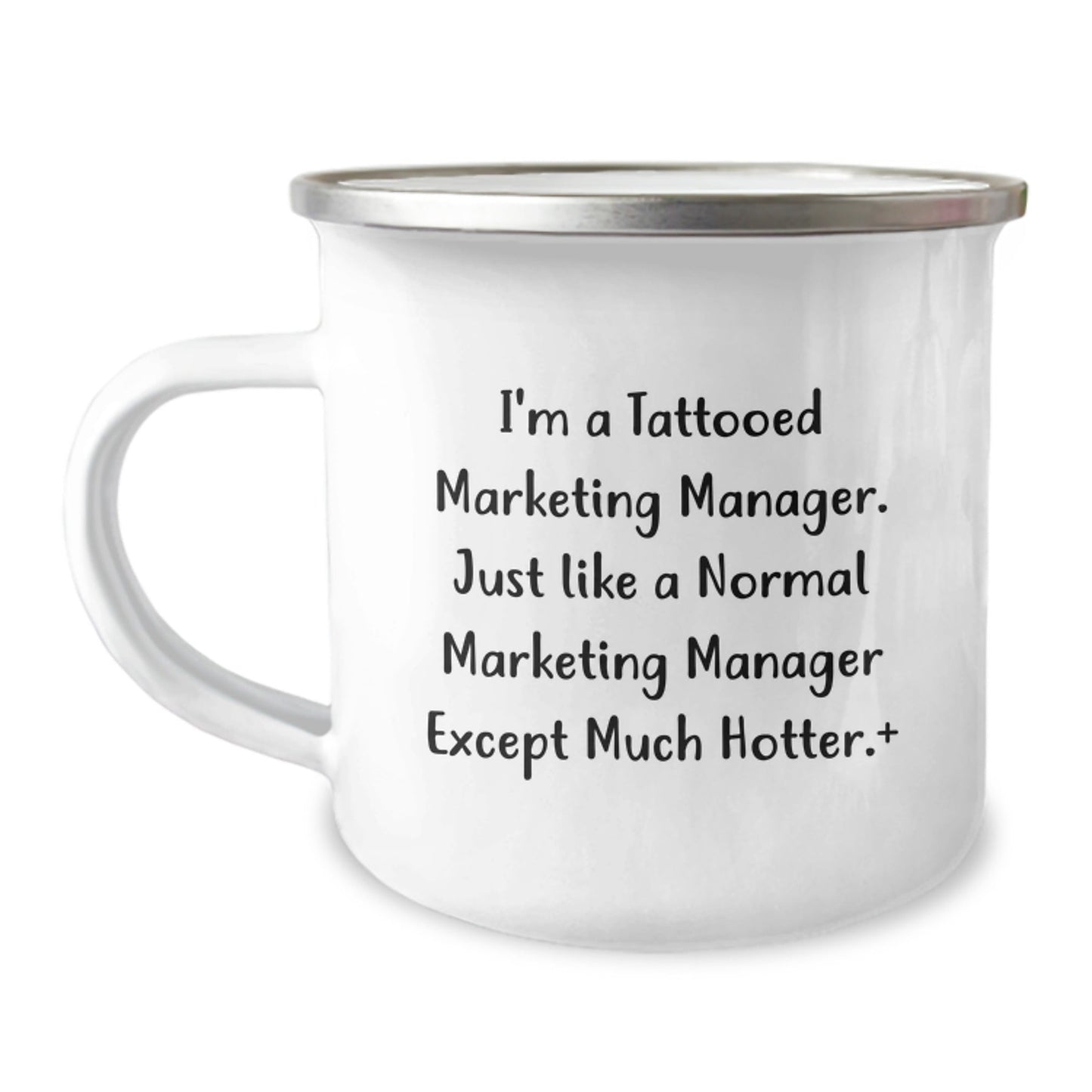 Marketing Manager Camping Mug, Funny Quote Gifts from Friends, 'I'm A Tattooed Marketing Manager' Graduation Unique Gifts for Marketing Manager Men - Victory Thru Vision