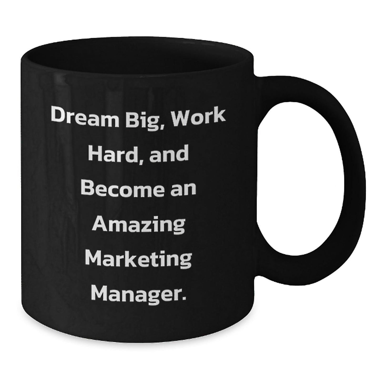 Marketing Manager Gifts, Inspirational Quote, Black Coffee Mug, Graduation Unique Gifts from Friends to Family, Gifts for Marketing Manager - Victory Thru Vision