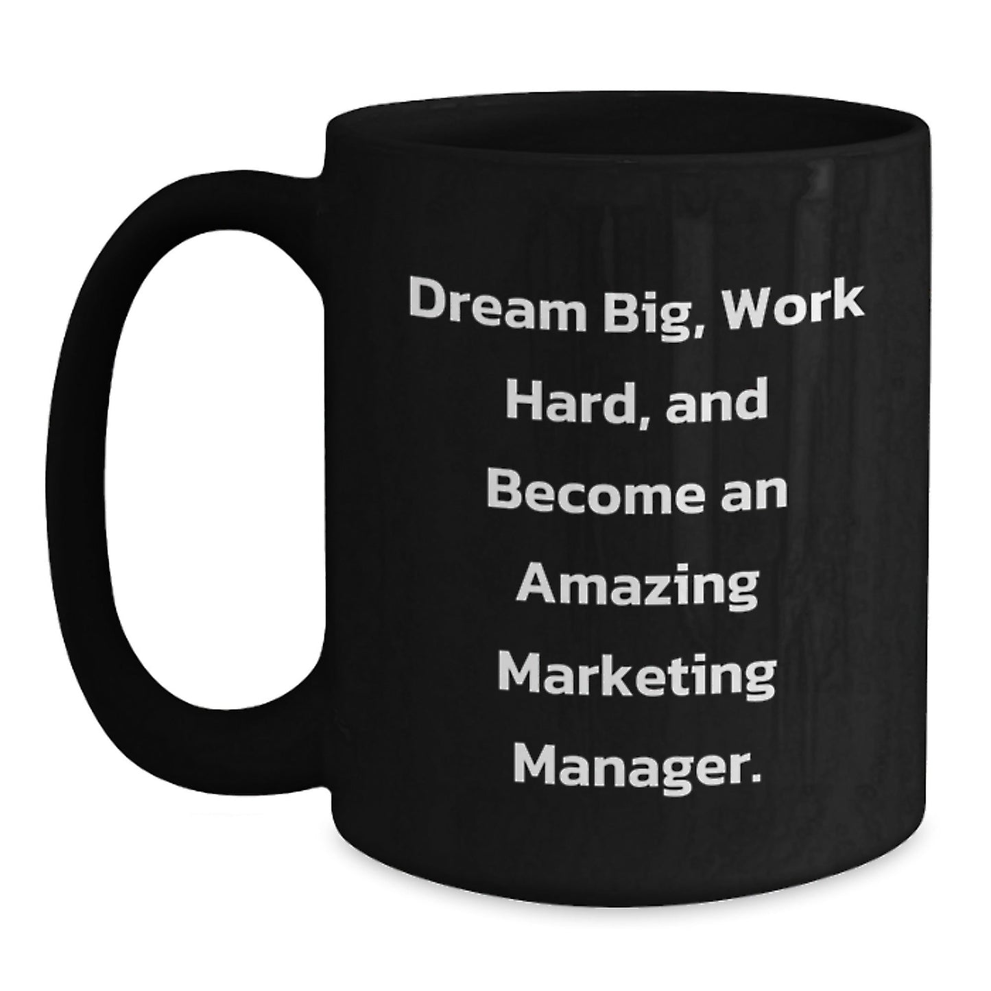 Marketing Manager Gifts, Inspirational Quote, Black Coffee Mug, Graduation Unique Gifts from Friends to Family, Gifts for Marketing Manager - Victory Thru Vision