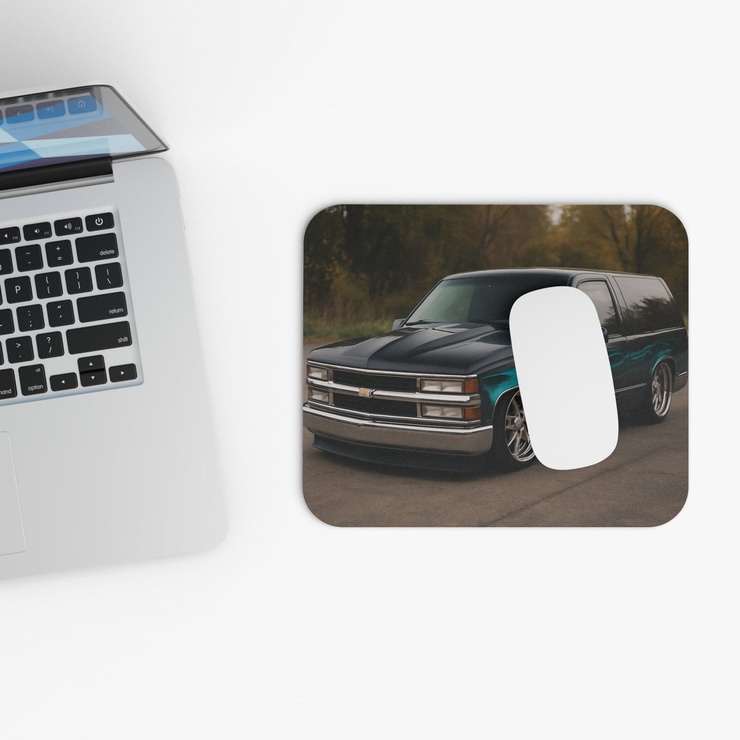Mouse Pad - Lowered 1994 Chevy Tahoe With Flames Rectangle - Victory Thru Vision