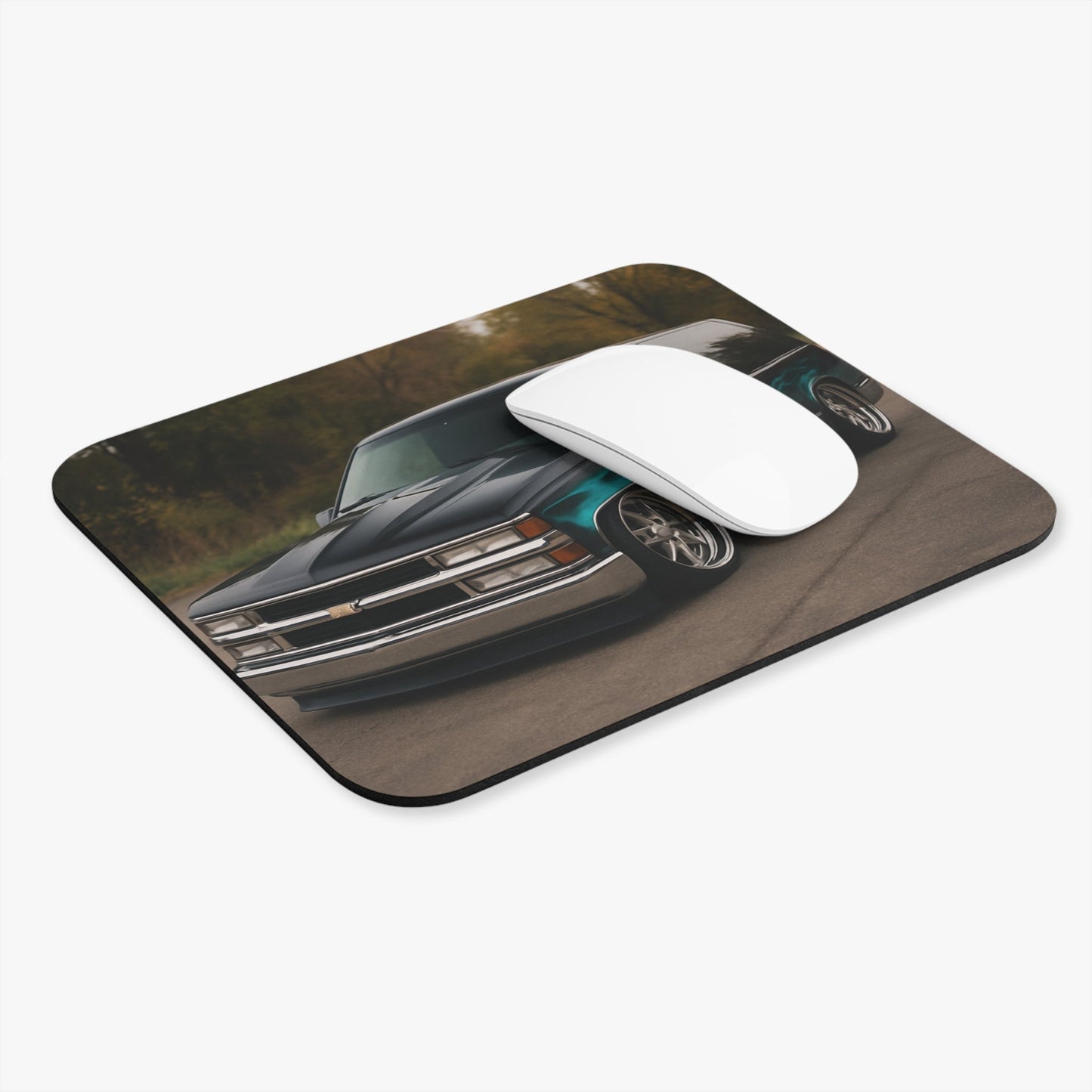 Mouse Pad - Lowered 1994 Chevy Tahoe With Flames Rectangle - Victory Thru Vision