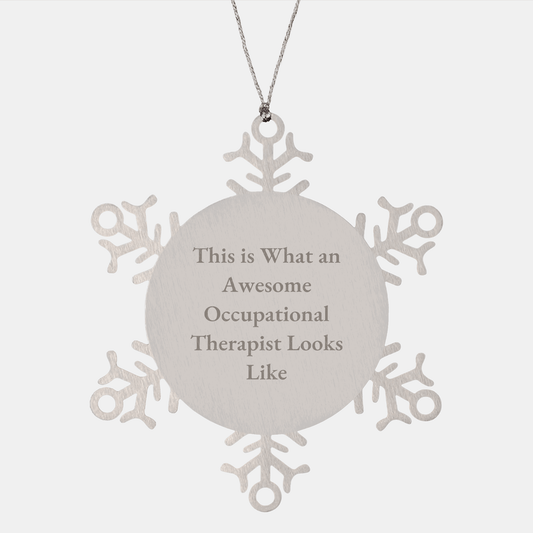 Occupational Therapist Gifts from Friends, Snowflake Ornament with Inspirational Quote, Christmas Unique Gifts for Occupational Therapist - Victory Thru Vision