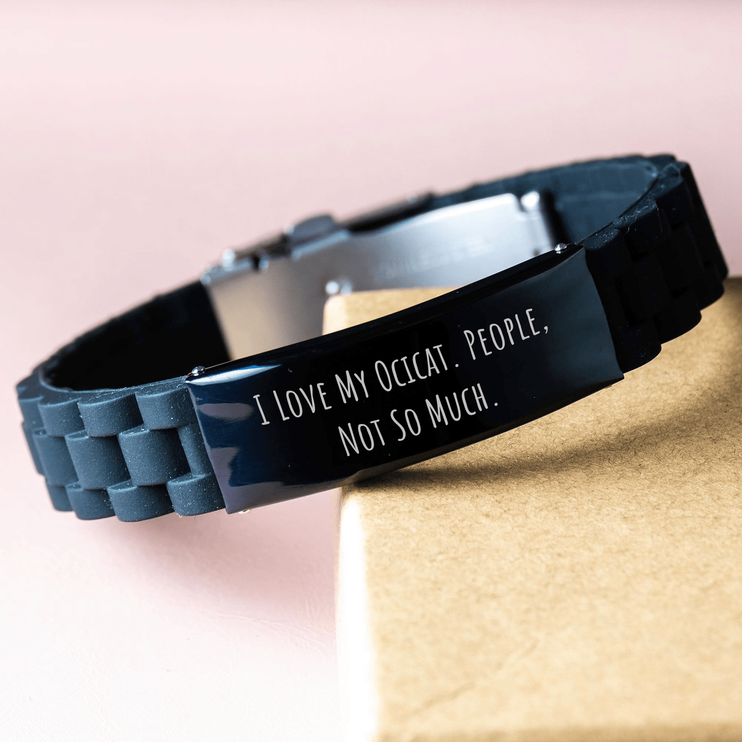 Ocicat Lovers Funny Gift Idea Glide lock Clasp Bracelet for Father's Day from Family and Friends - Victory Thru Vision