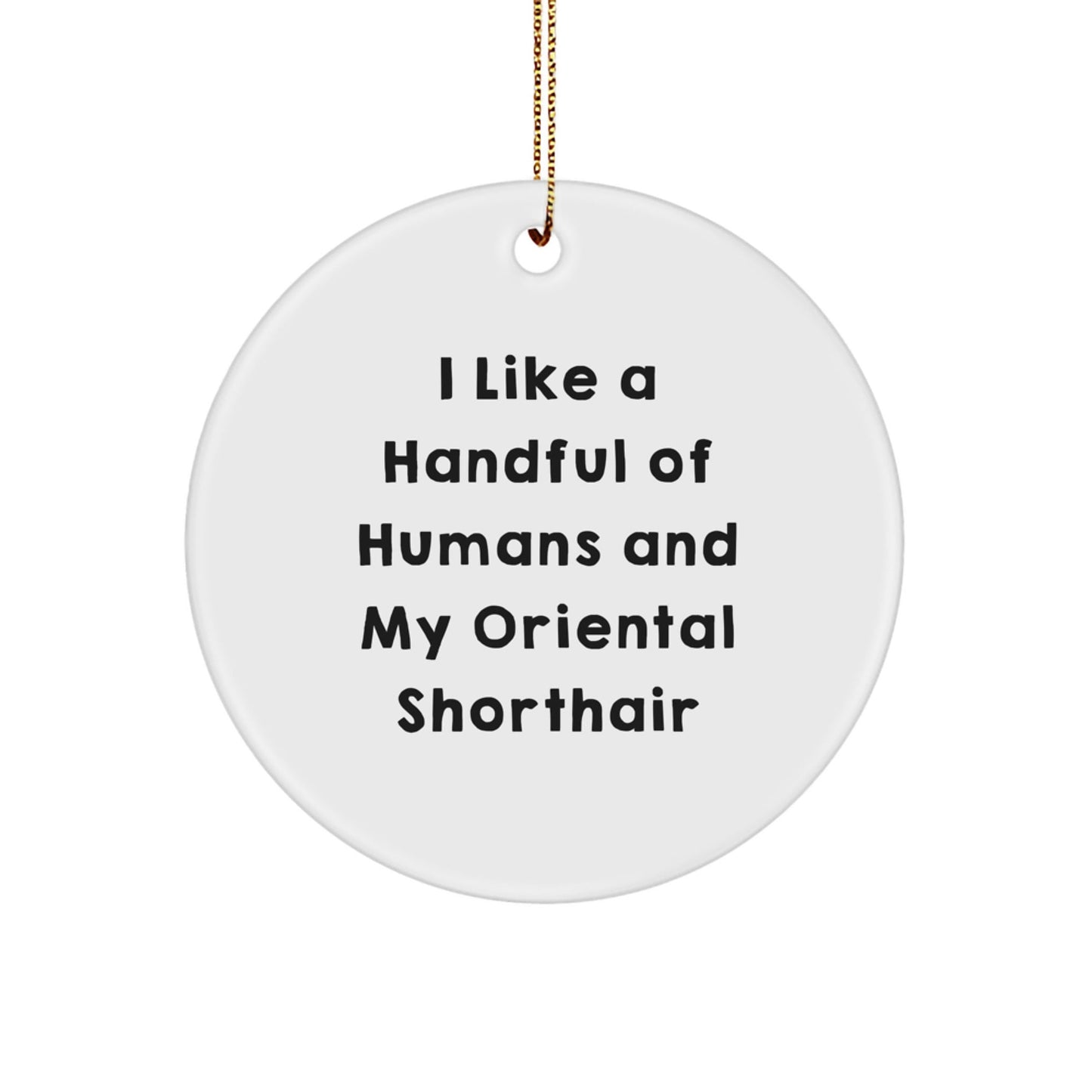 Oriental Shorthair Cat Gifts, Funny Quote Circle Ornament, Gifts from Men to Friends, Unique Christmas Memorable Presents for Cat Lovers - Victory Thru Vision