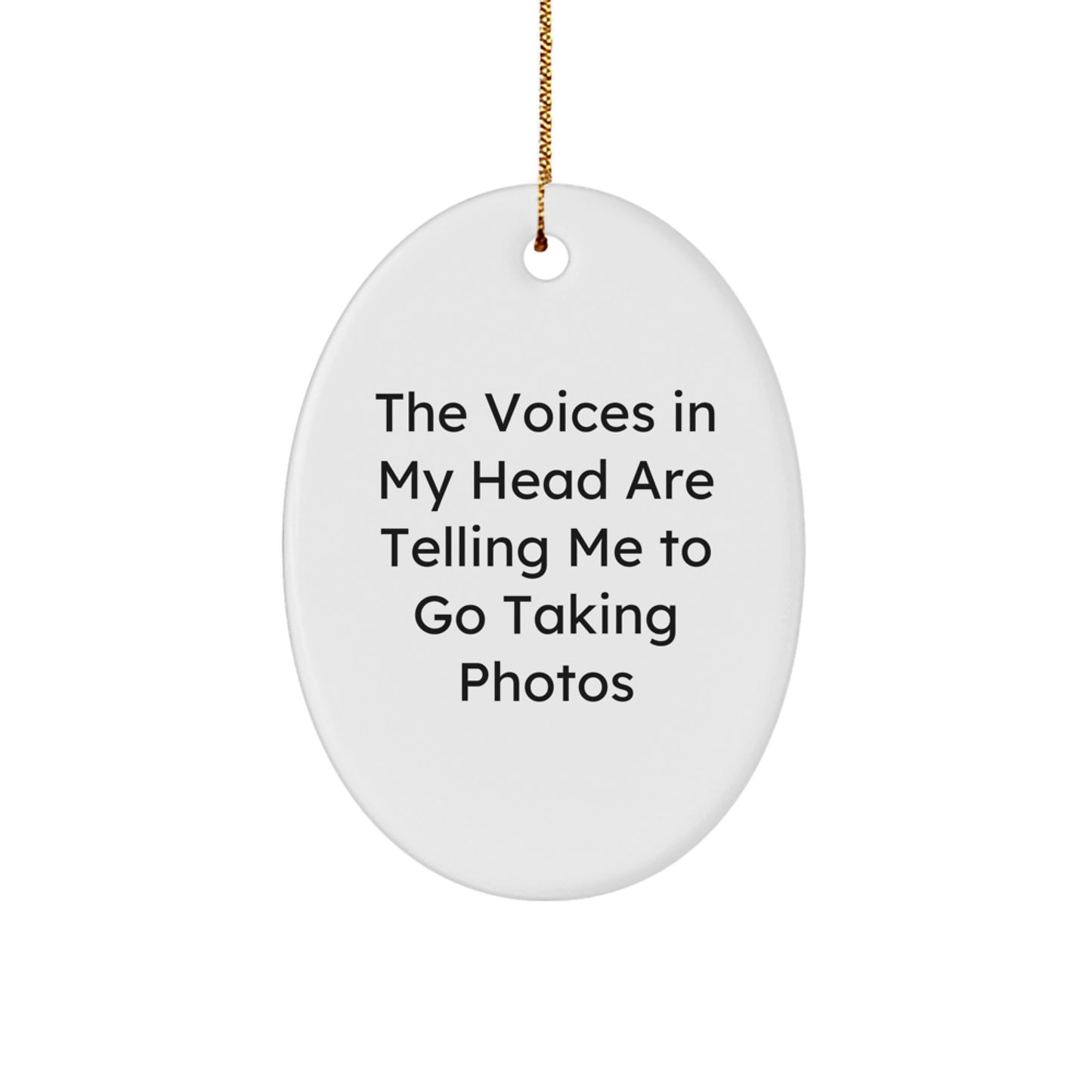 Funny Taking Photos Oval Ornament Gifts from Friends, Christmas Unique Gifts for Taking Photos Enthusiasts, Oval Shape with Vibrant Design - Image 1