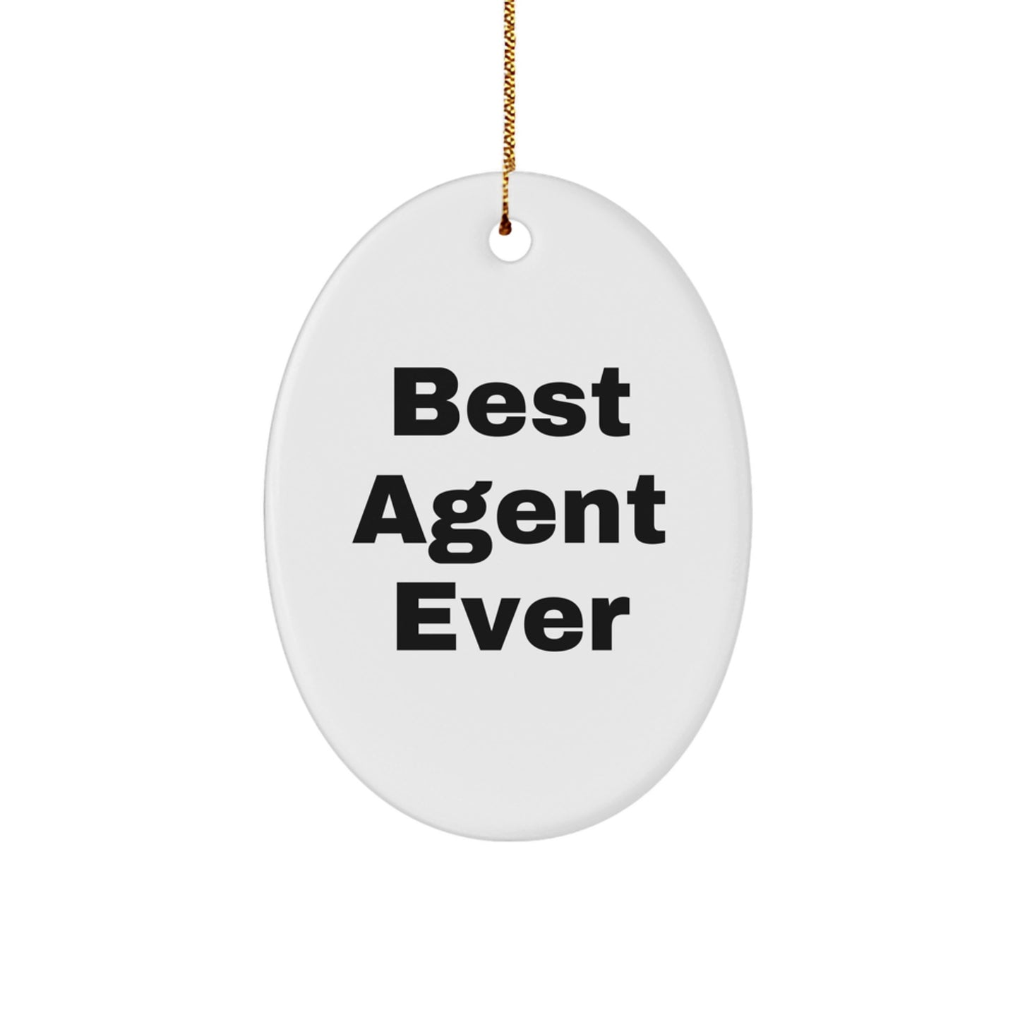 Funny Agent Gifts from Friends - Best Agent Ever Oval Ornament, Agent Christmas Unique Decorations, Oval Shaped MDF Agent Decor, Agent Agent Gifts for Agent - Image 1