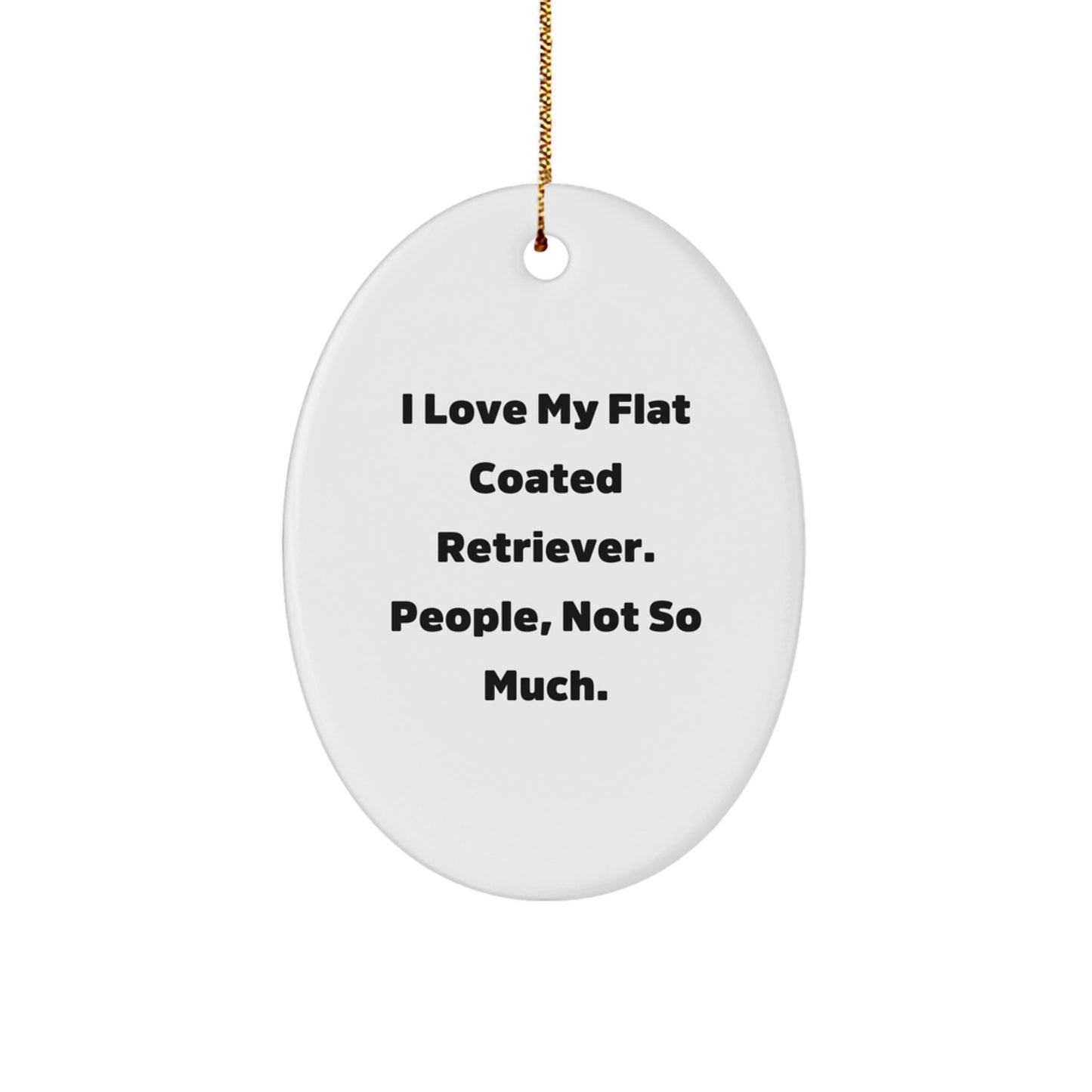 Funny Flat Coated Retriever Dog Lover Gifts from Family, Oval Ornament, I Love My Flat Coated Retriever People Not So Much Christmas Unique - Image 1
