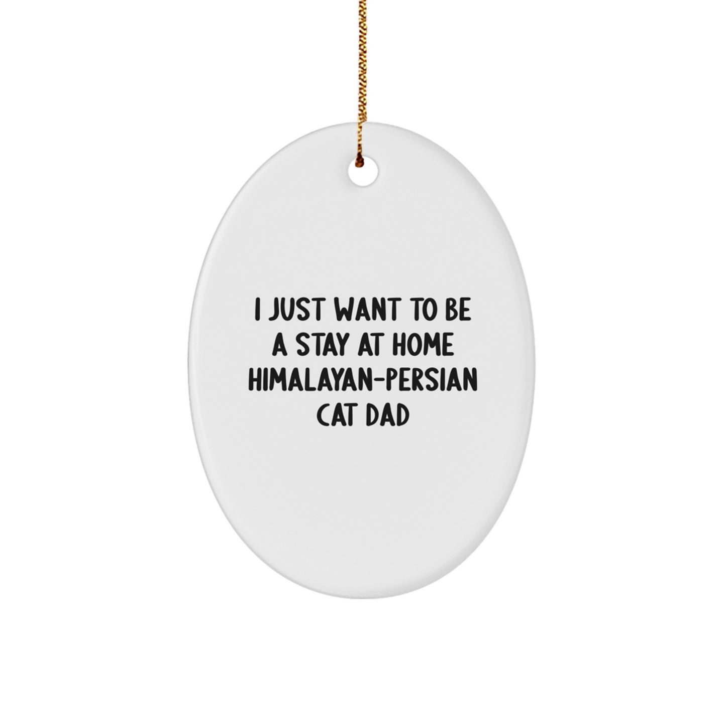 Himalayan-Persian Cat Dad Gifts from Men to Friends for Christmas Unique Oval Ornaments - Image 1