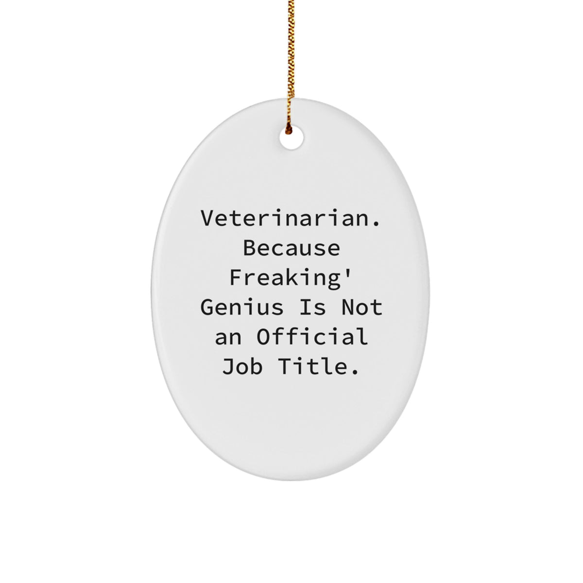 Funny Veterinarian Gifts from Friends, Oval Ornament for Veterinarian, Unique Christmas Unique Gifts for Men, White Oval Shape - Image 1