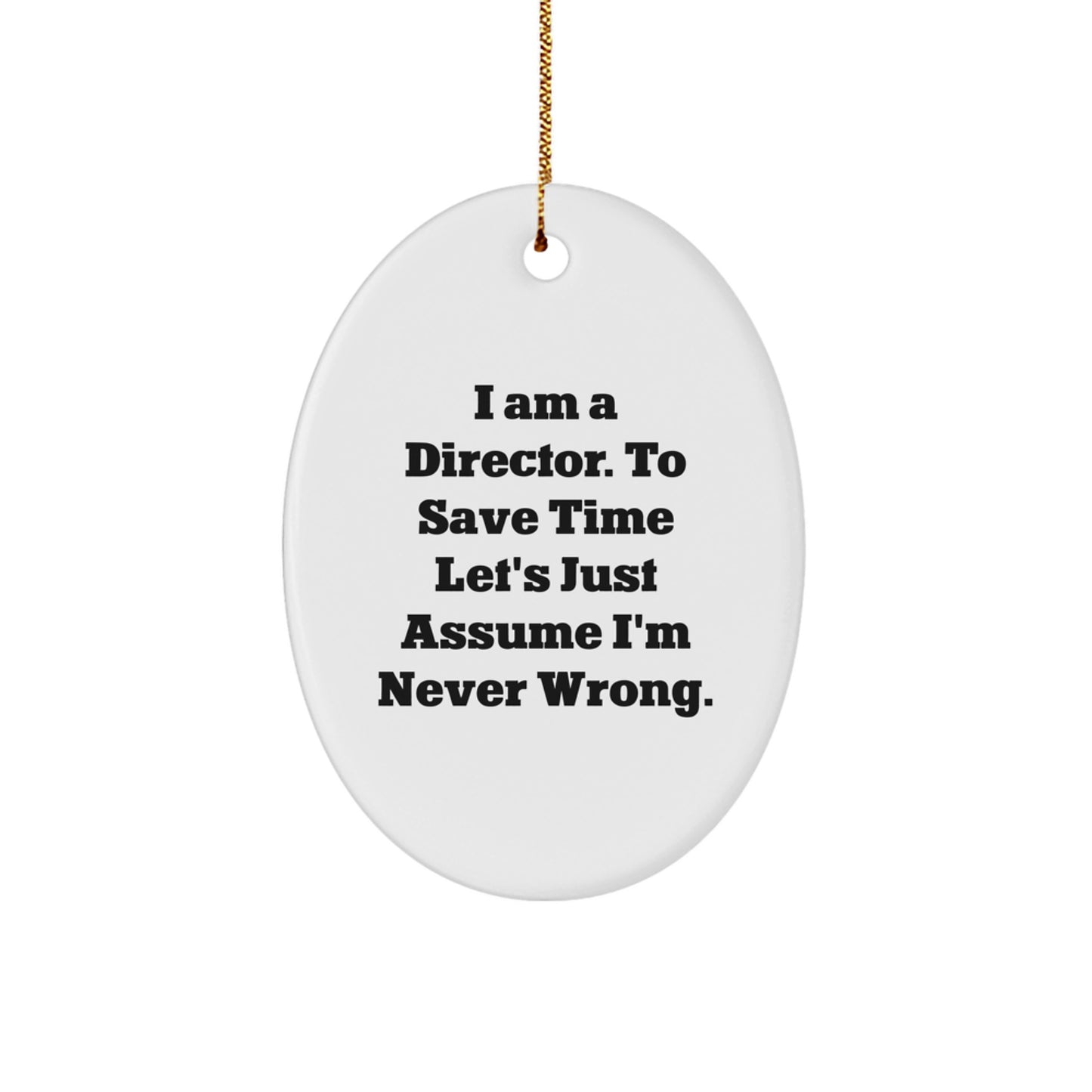 Funny Director Oval Ornament Gifts from Men for Director Friends at Christmas Unique - Image 1