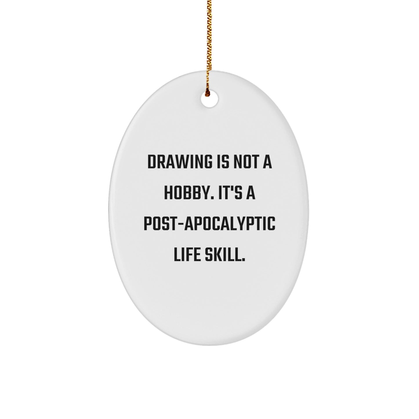 Funny Drawing Gifts from Family to Friends, Oval Ornament for Men and Women, Unique Christmas Unique Gifts - Image 1