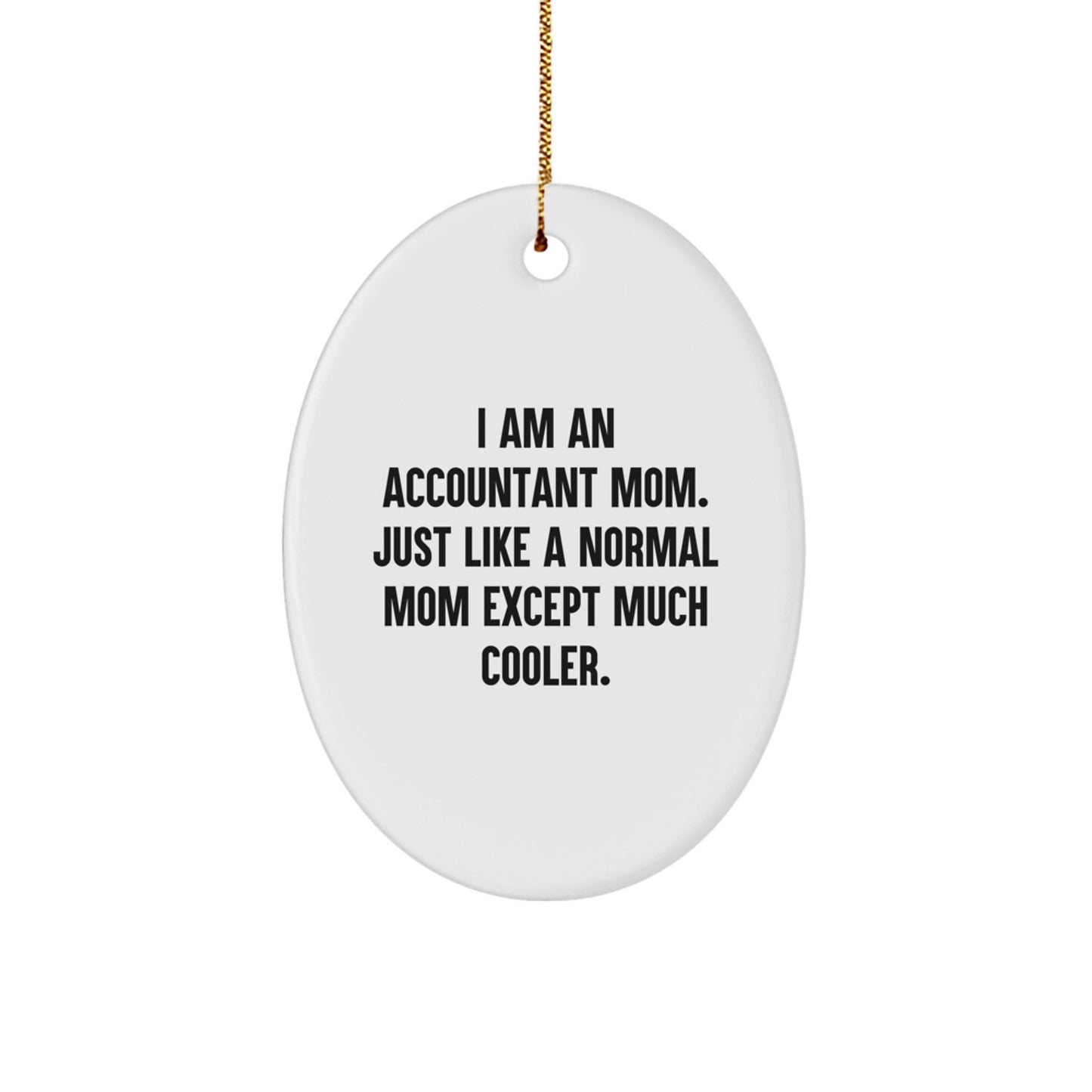 Funny Accountant Gifts for Coworkers, Oval Ornament from Mom, Christmas Unique Decorations - Image 1