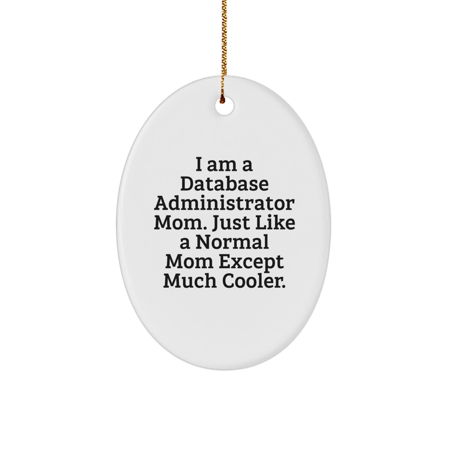 Funny Database Administrator Gifts, Oval Ornament, Christmas Unique Presents for DBA Mom, Dad, Friend, Coworker, Family - Image 1