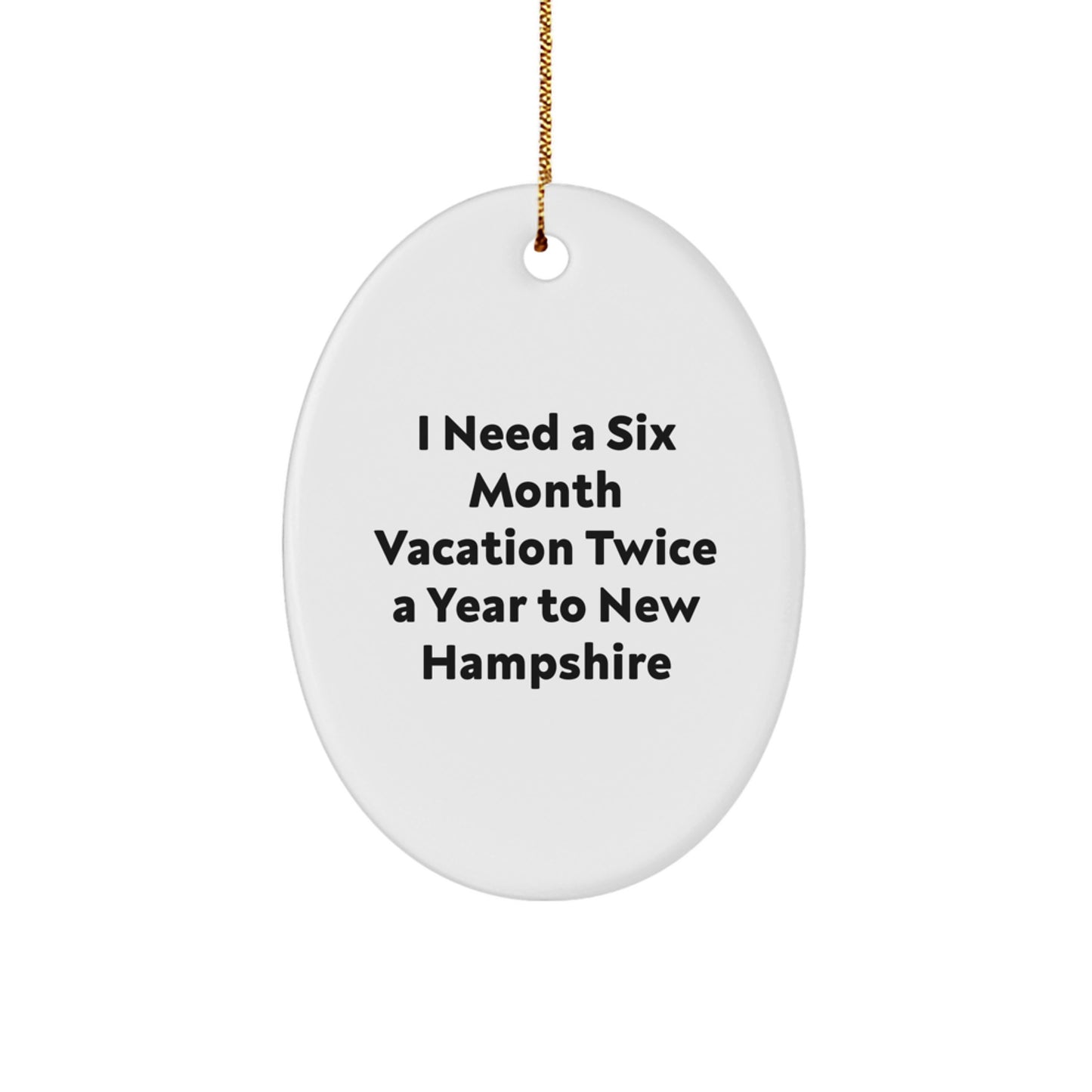 Funny New Hampshire Oval Ornament Gifts from Friends for Christmas - Image 1