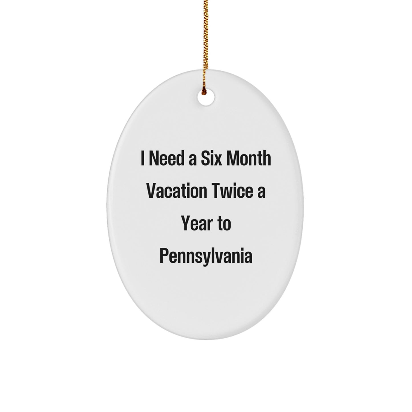 Gifts from Friends and Family for the Pennsylvania Lover in Your Life - Oval Ornament - Holiday Gifts for Home Decor - Image 1