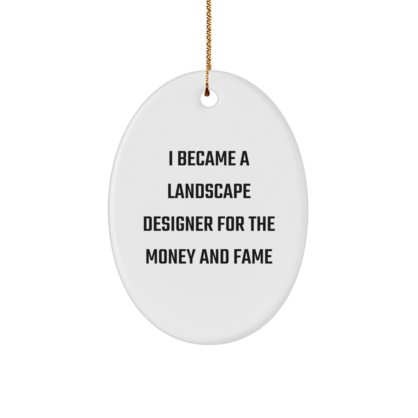 Funny Landscape Designer Oval Ornament Gifts from Friends for Christmas Unique Presents - Image 1