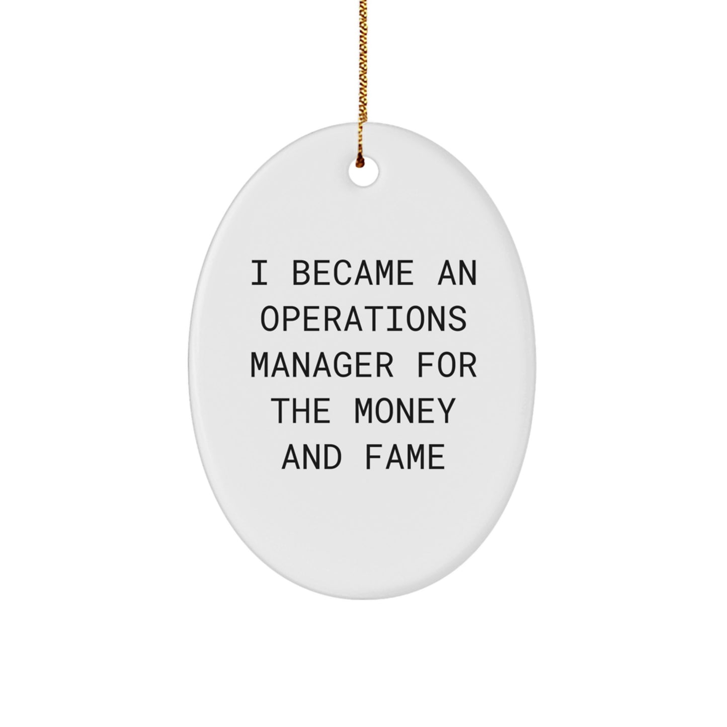 Funny Operations Manager Gifts for Men - Oval Ornament, Christmas Unique Gifts from Friends, Coworkers, Family - Image 1