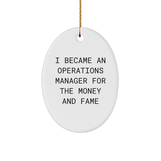 Funny Operations Manager Gifts for Men - Oval Ornament, Christmas Unique Gifts from Friends, Coworkers, Family - Image 1