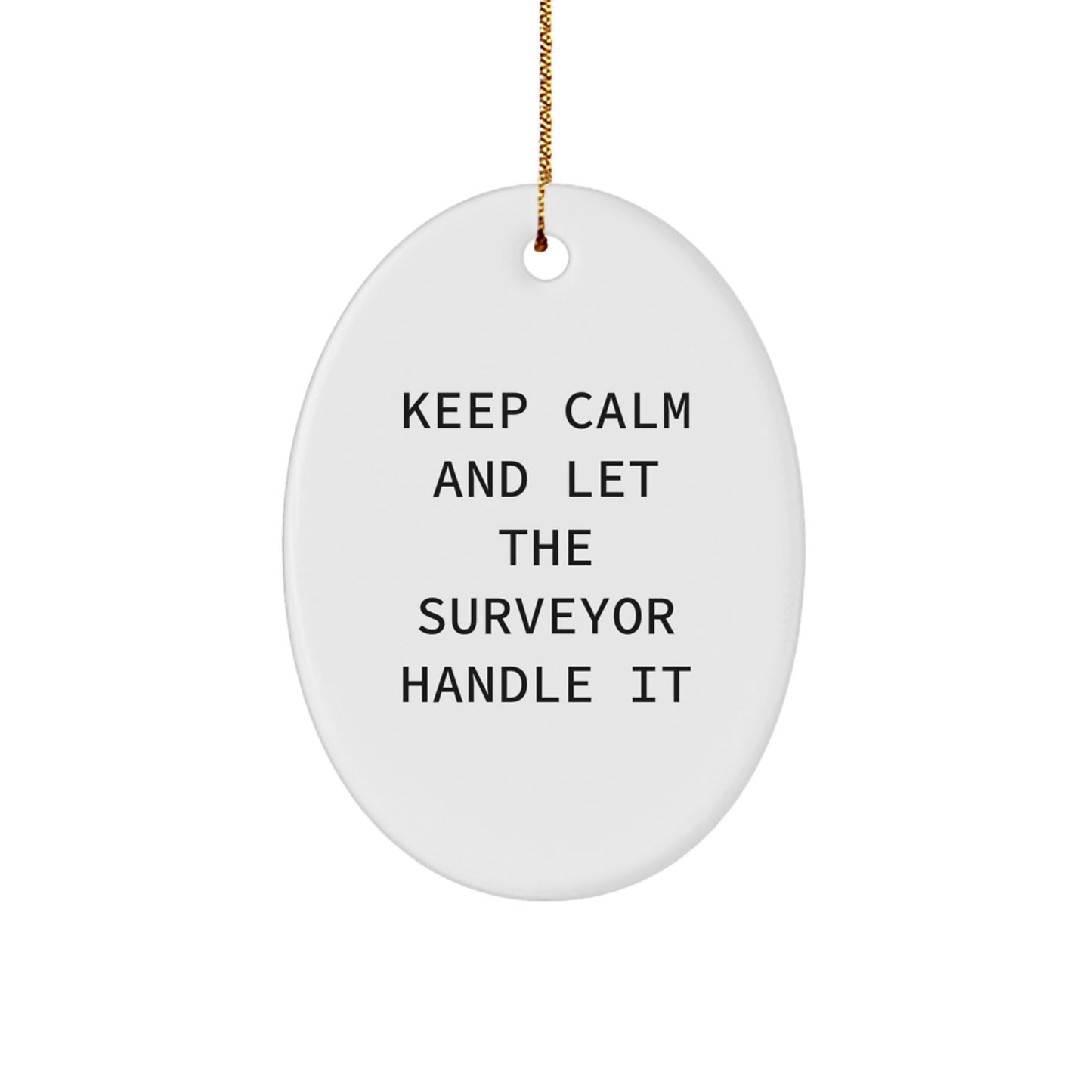 Funny Surveyor Gifts for Surveyor Men, Oval Ornament, Christmas Unique Gifts from Friends and Family - Image 1