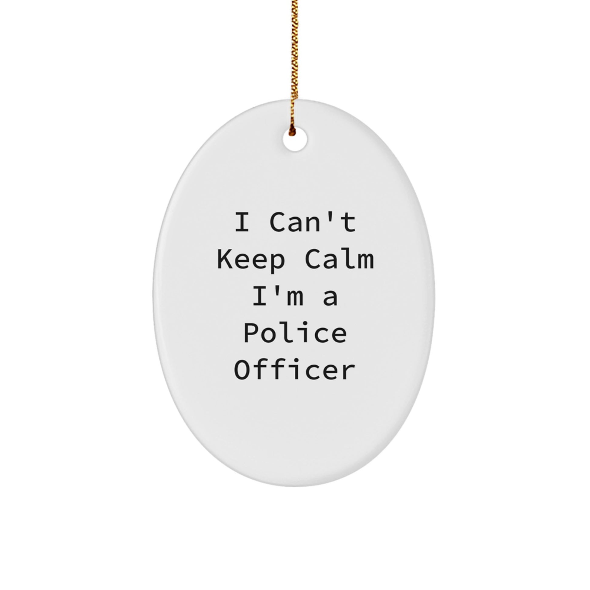 Funny Police Officer Gifts for Men Unique Christmas Oval Ornament Gifts from Family Friends - Image 1