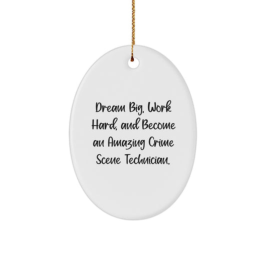 Inspirational Crime Scene Technician Gifts from Family, Friends, or Coworkers for Men, Women, or Anyone - Oval Ornament, Christmas Unique - Image 1