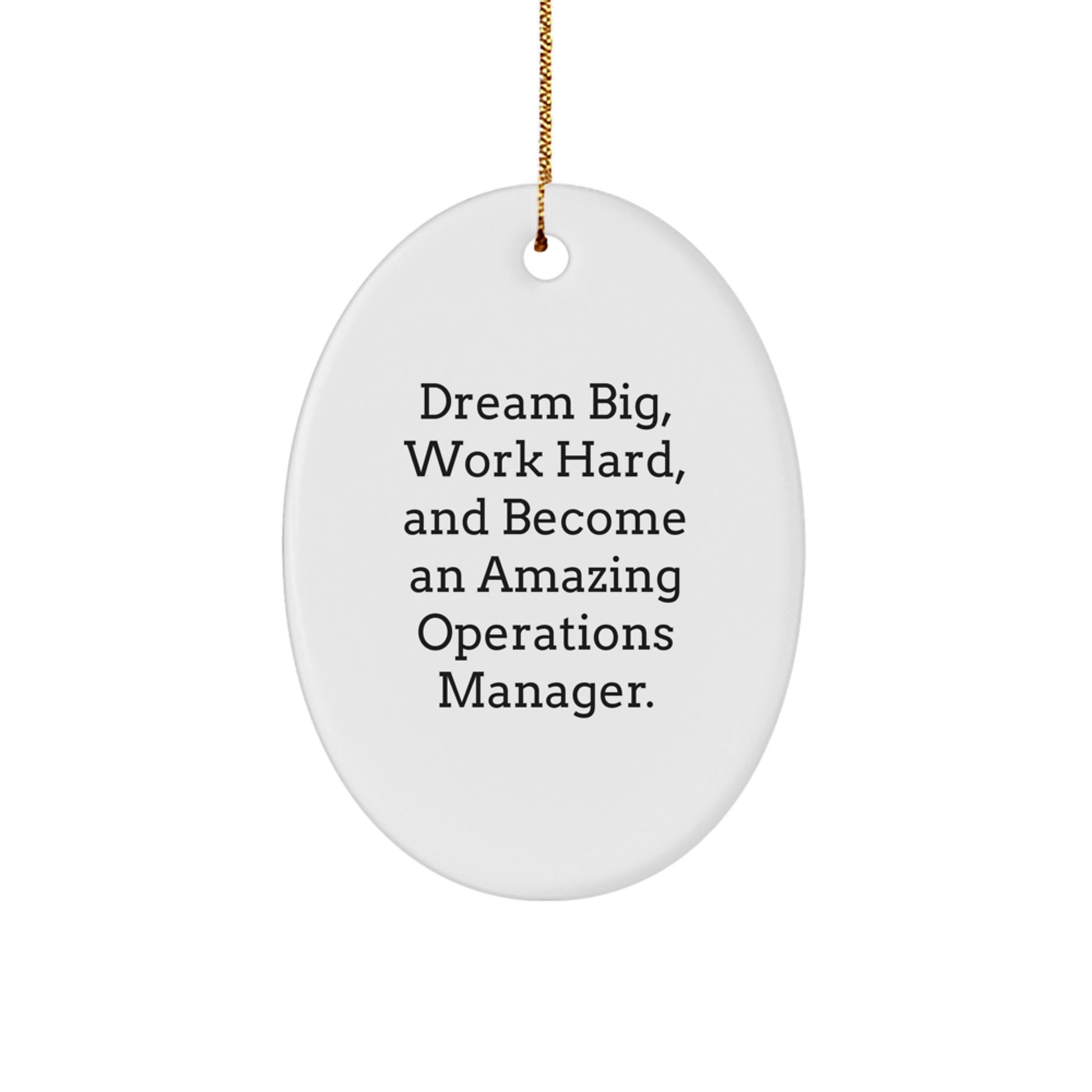Dream Big Inspirational Gifts for Operations Manager Oval Ornament - Funny Quote - Christmas Unique Gifts from Friends and Family - Image 1